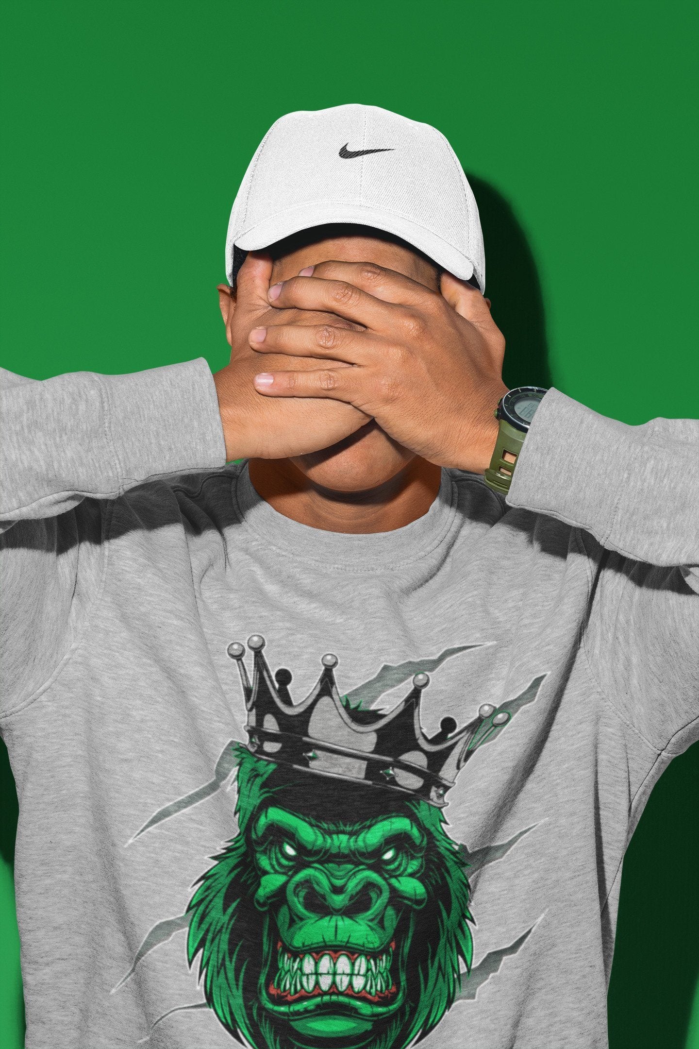 Gorilla Unisex Tops - Air Jordan 3 Pine Green