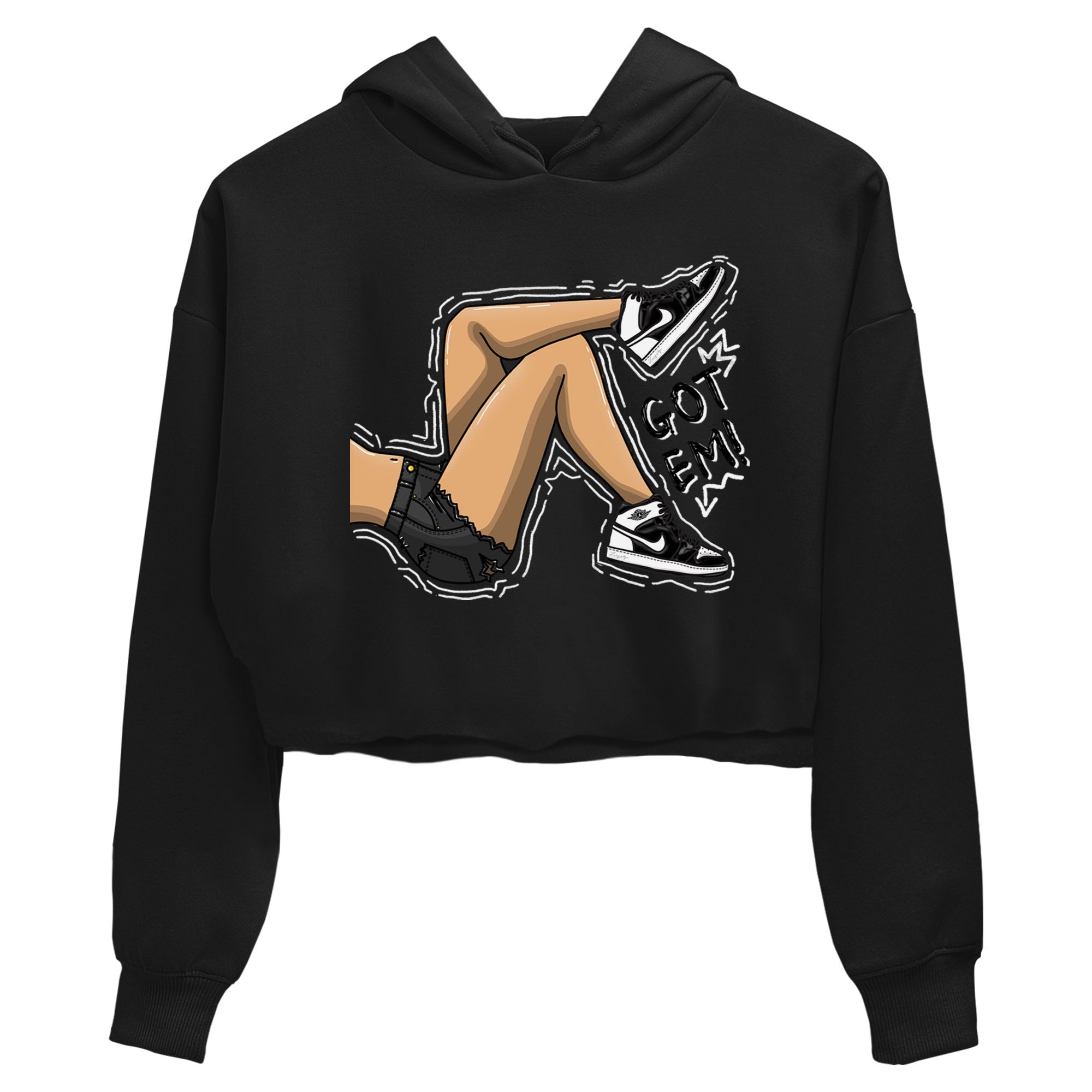Got Em Legs snkmatch Women's Top - Air Jordan 1 Black White