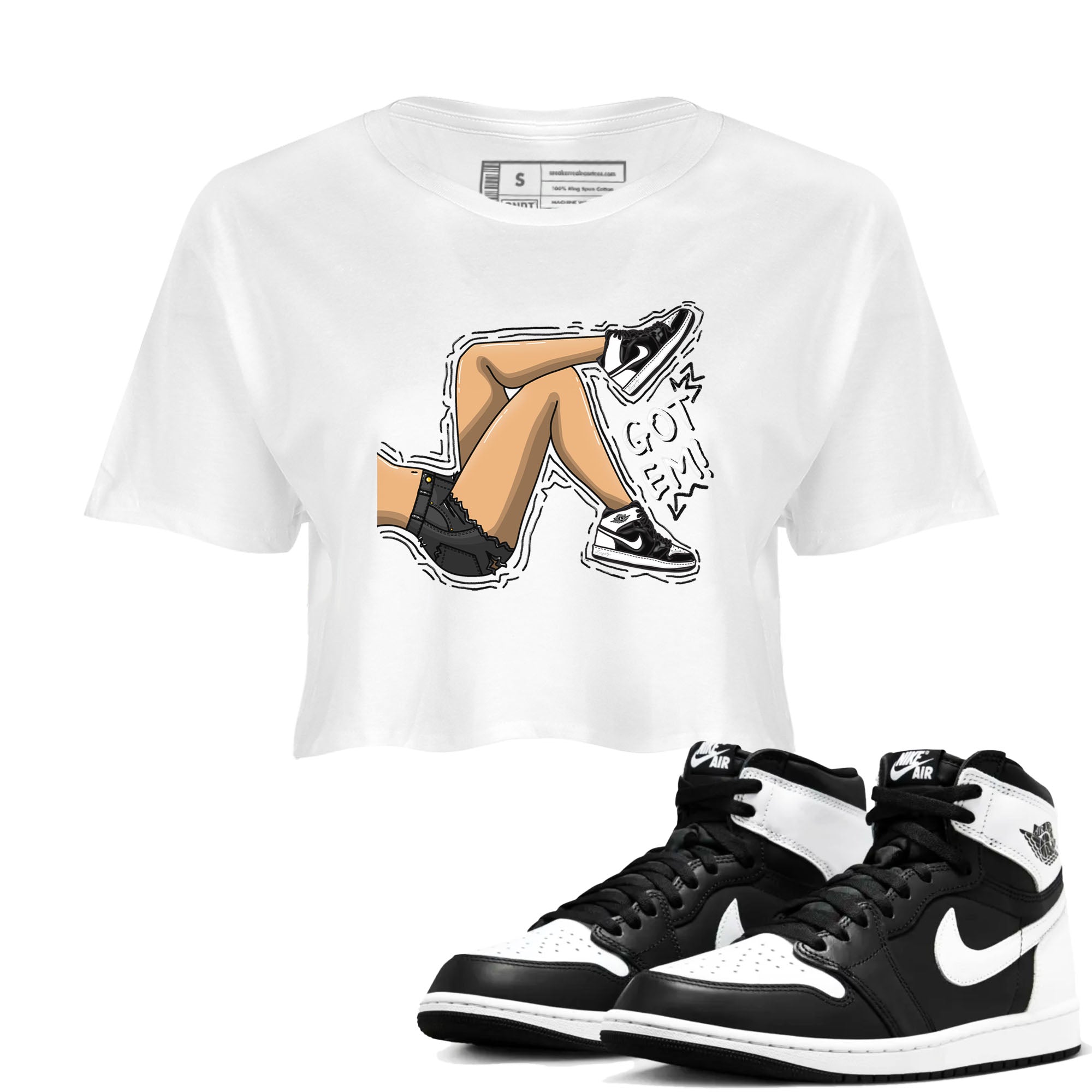 Got Em Legs snkmatch Women's Top - Air Jordan 1 Black White
