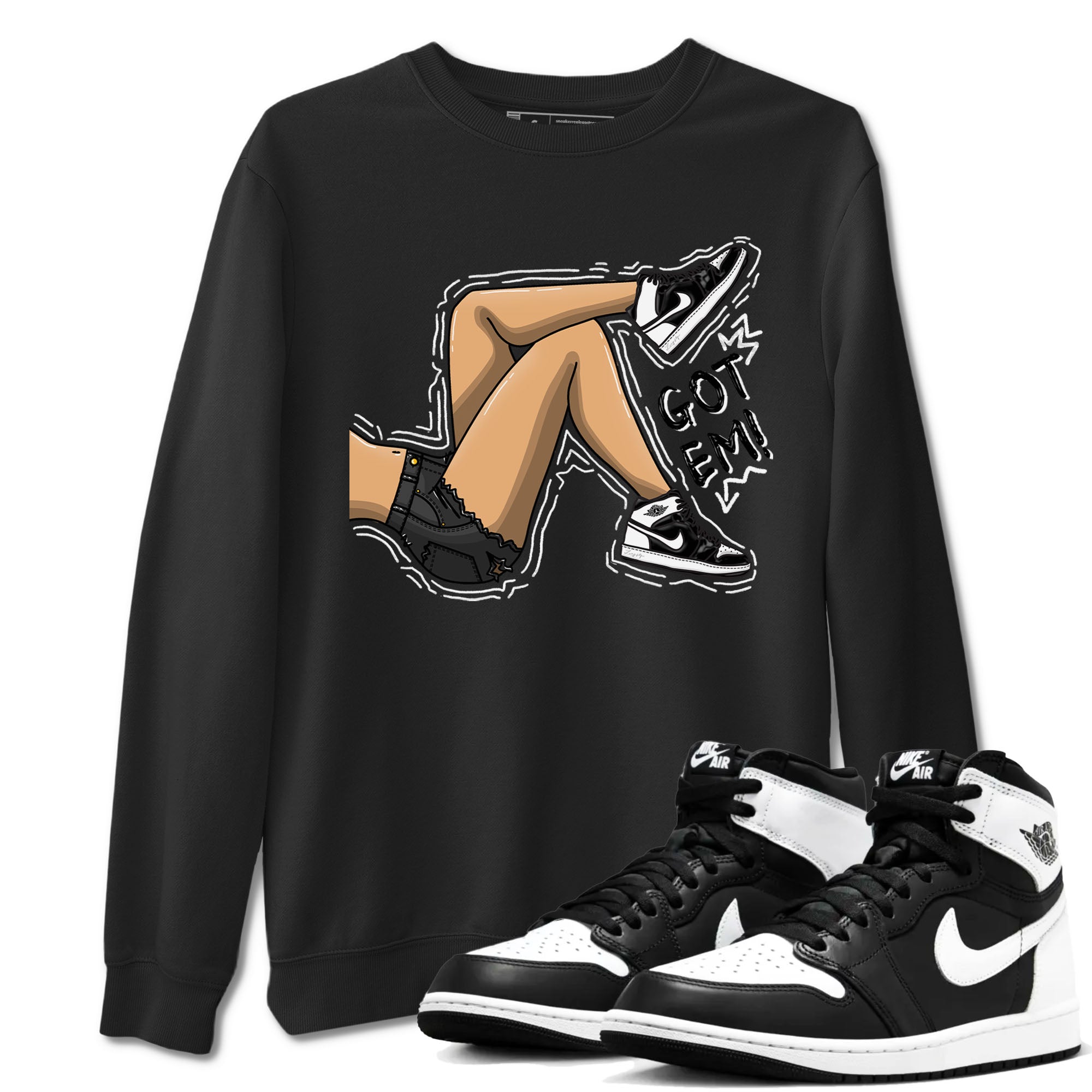 Got Em Legs snkmatch Tees - Air Jordan 1 Black White