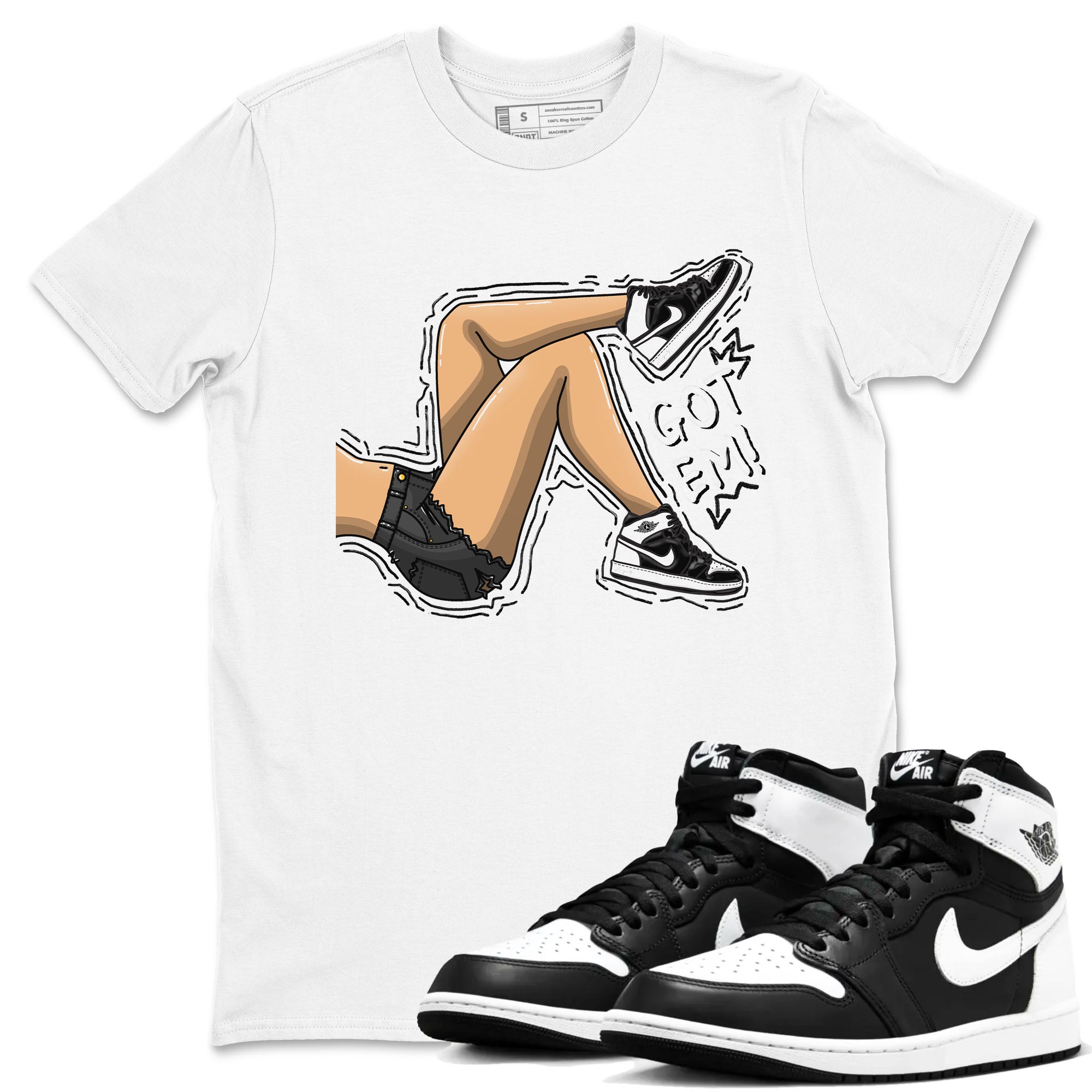 Got Em Legs snkmatch Tees - Air Jordan 1 Black White