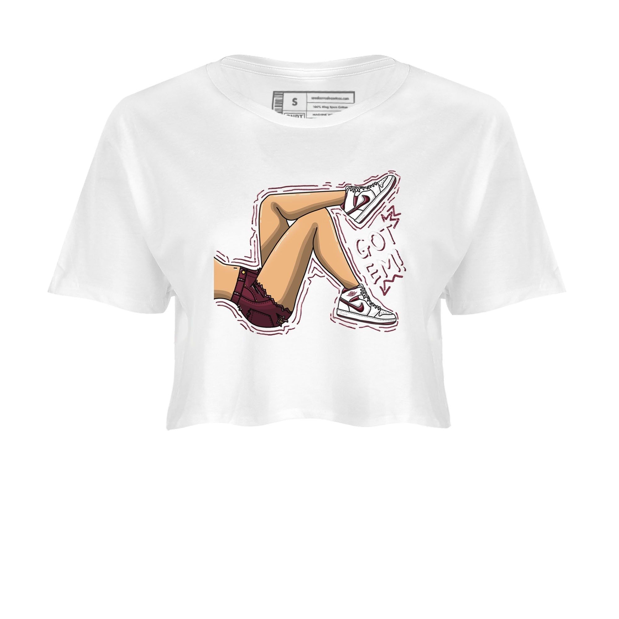 Got Em Legs snkmatch Women's Top - Air Jordan 1 Metallic Burgundy