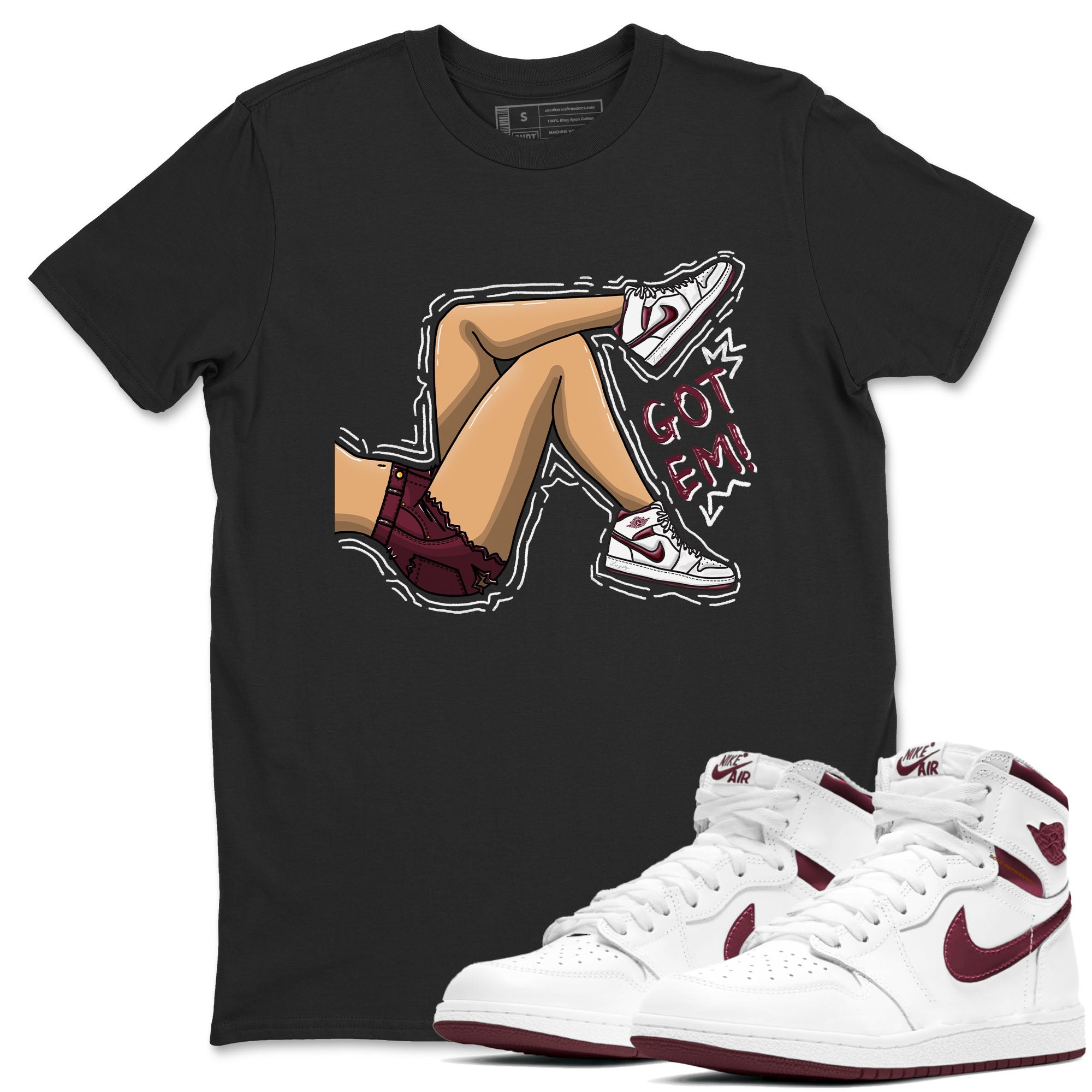 Got Em Legs snkmatch Tees - Air Jordan 1 Metallic Burgundy