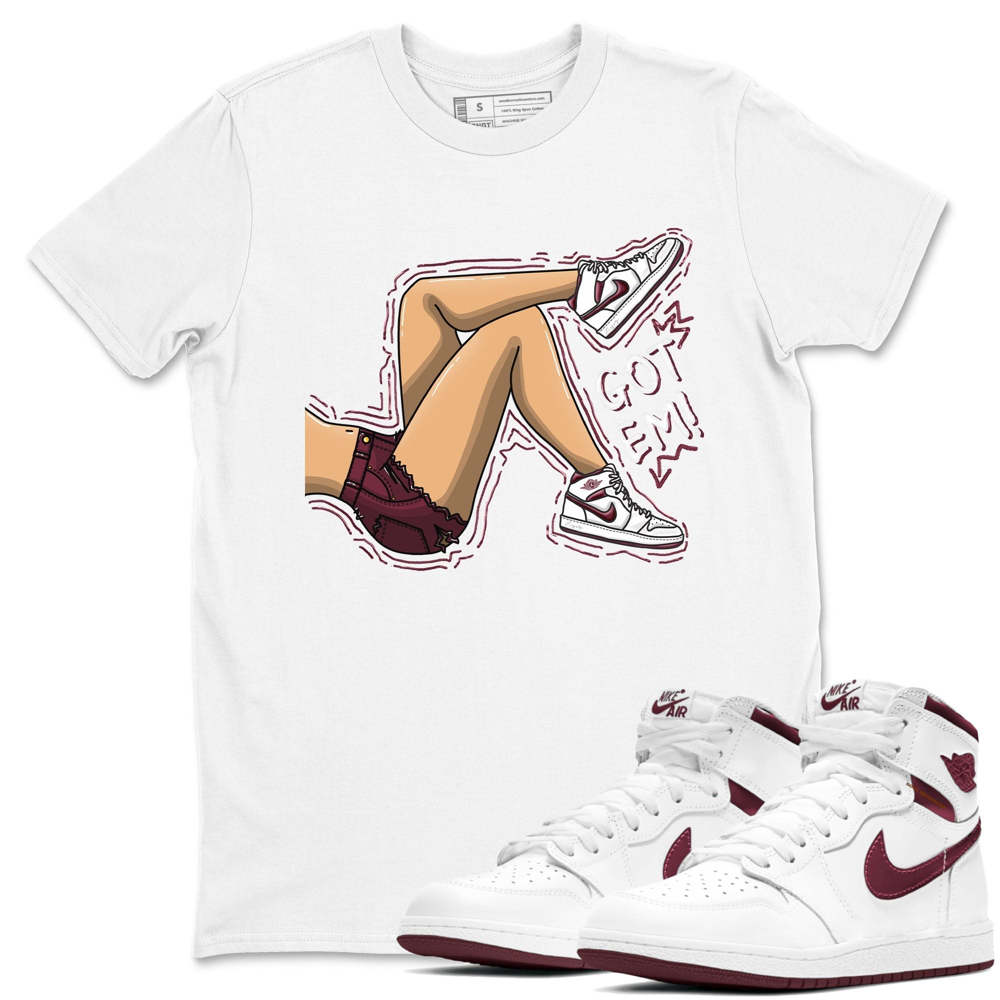 Got Em Legs snkmatch Tees - Air Jordan 1 Metallic Burgundy