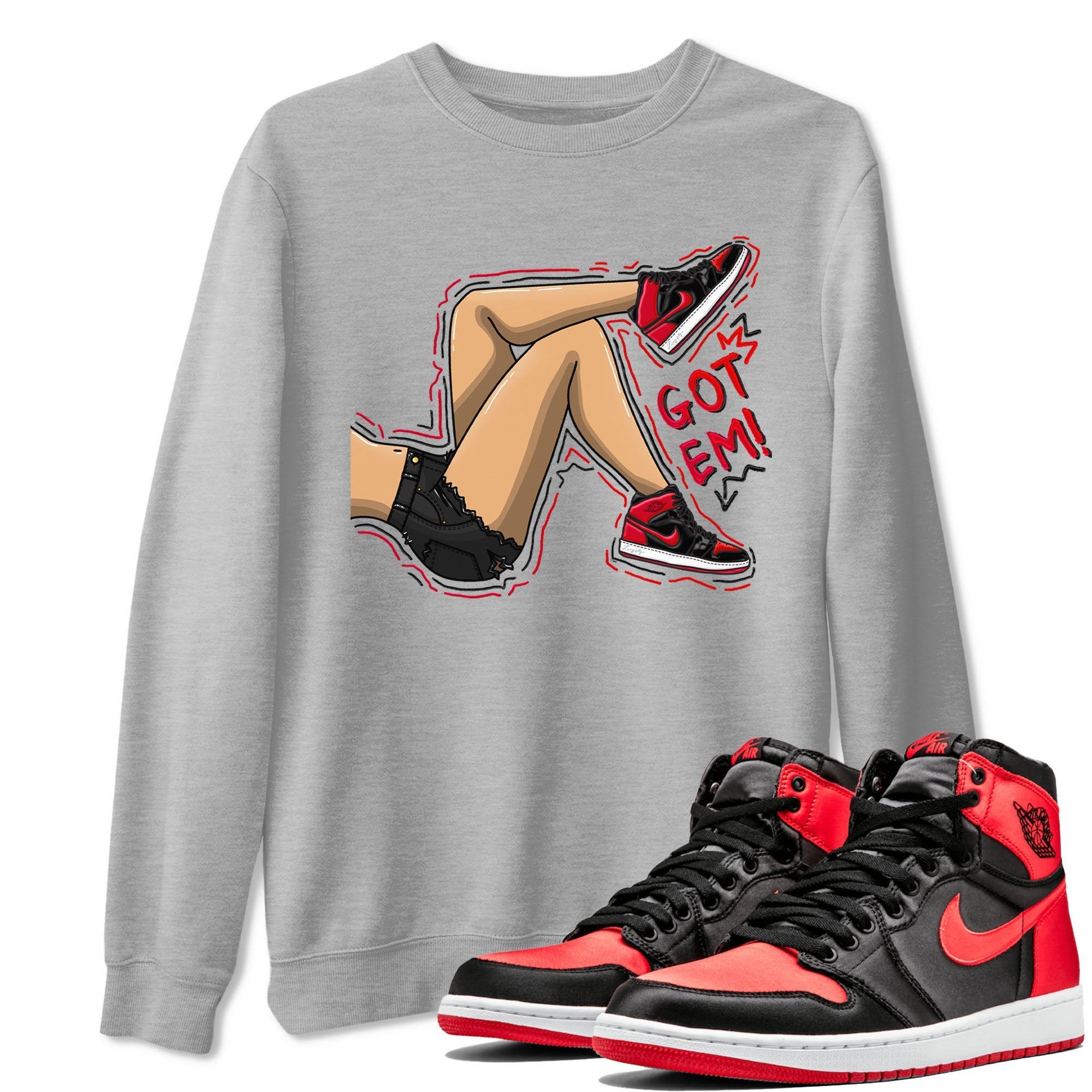 Got Em Legs snkmatch Tee - Air Jordan 1 Satin Bred
