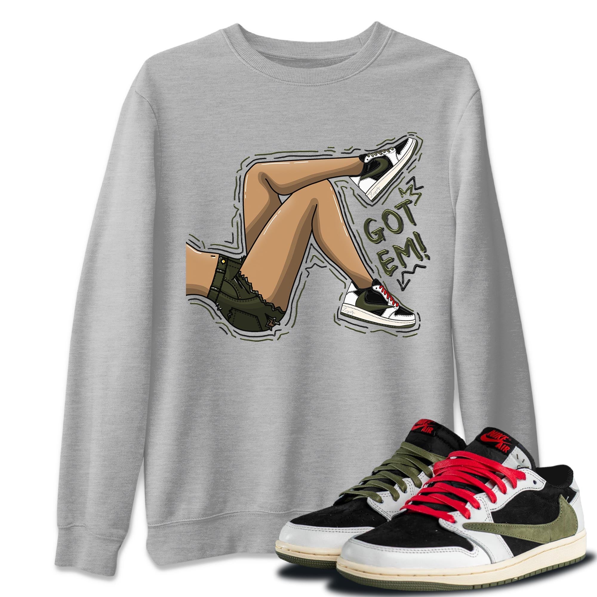 Got Em Legs Unisex Tops - Air Jordan 1 Travis Scott Olive