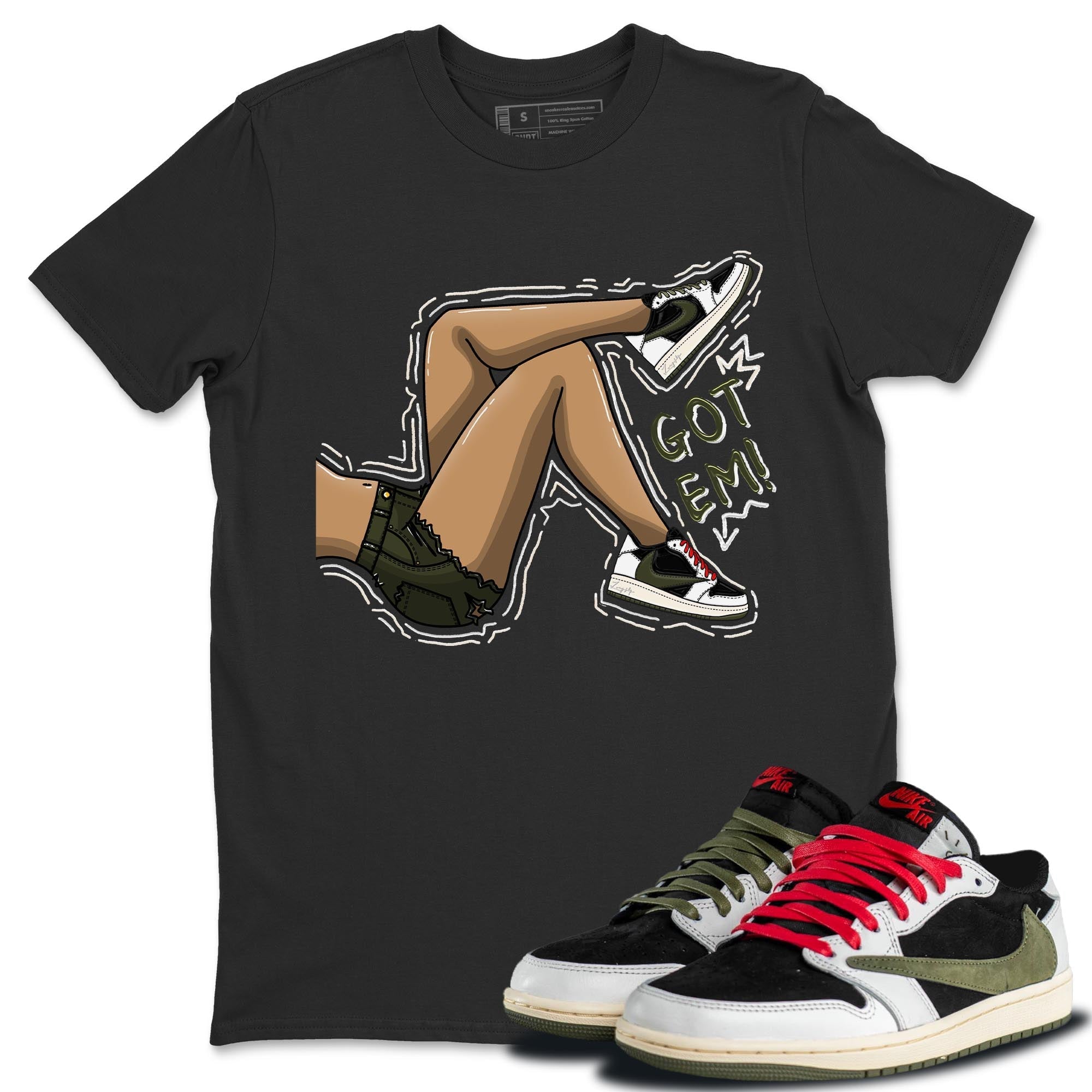 Got Em Legs Unisex Tops - Air Jordan 1 Travis Scott Olive