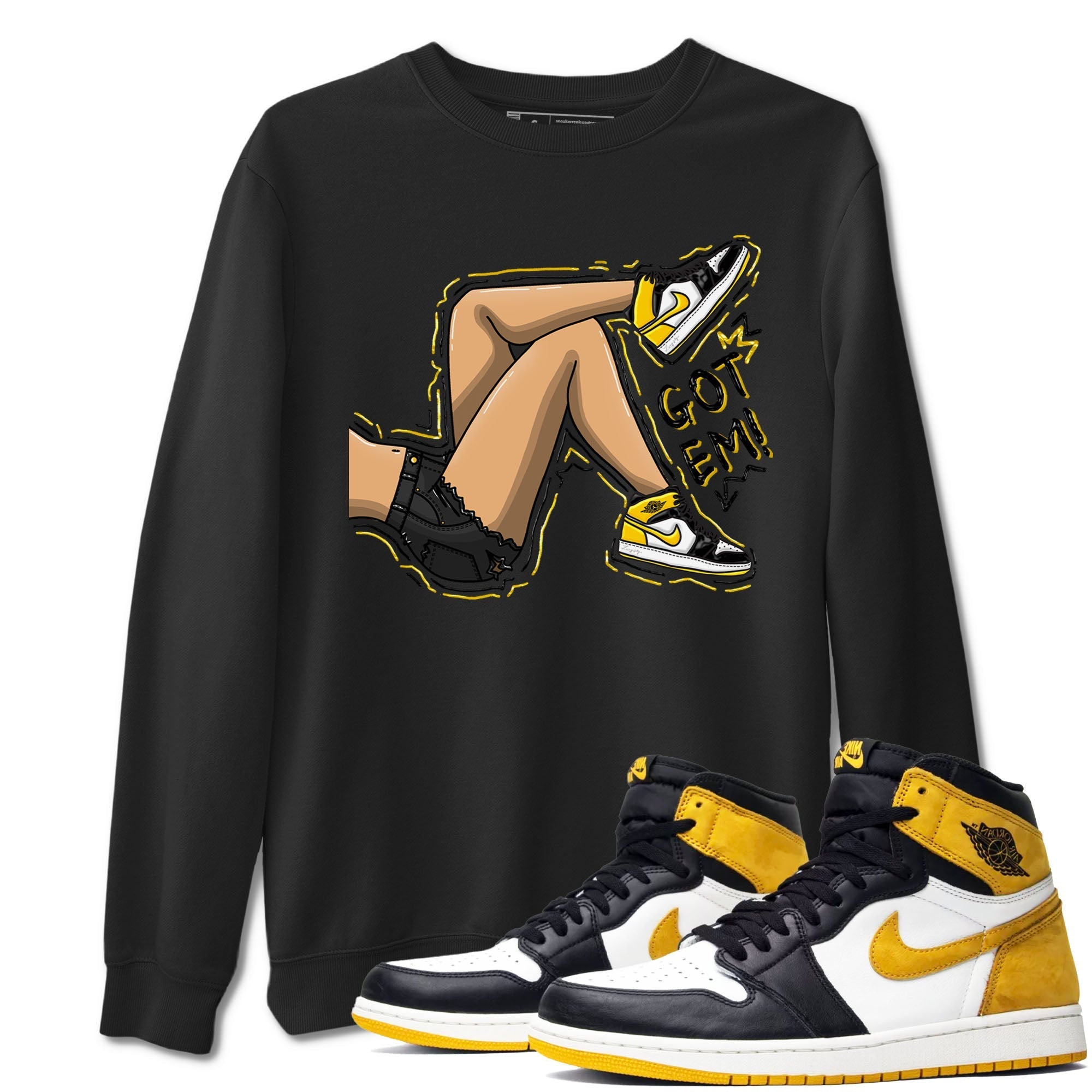 Got Em Legs snkmatch Tees - Air Jordan 1 Yellow Ochre