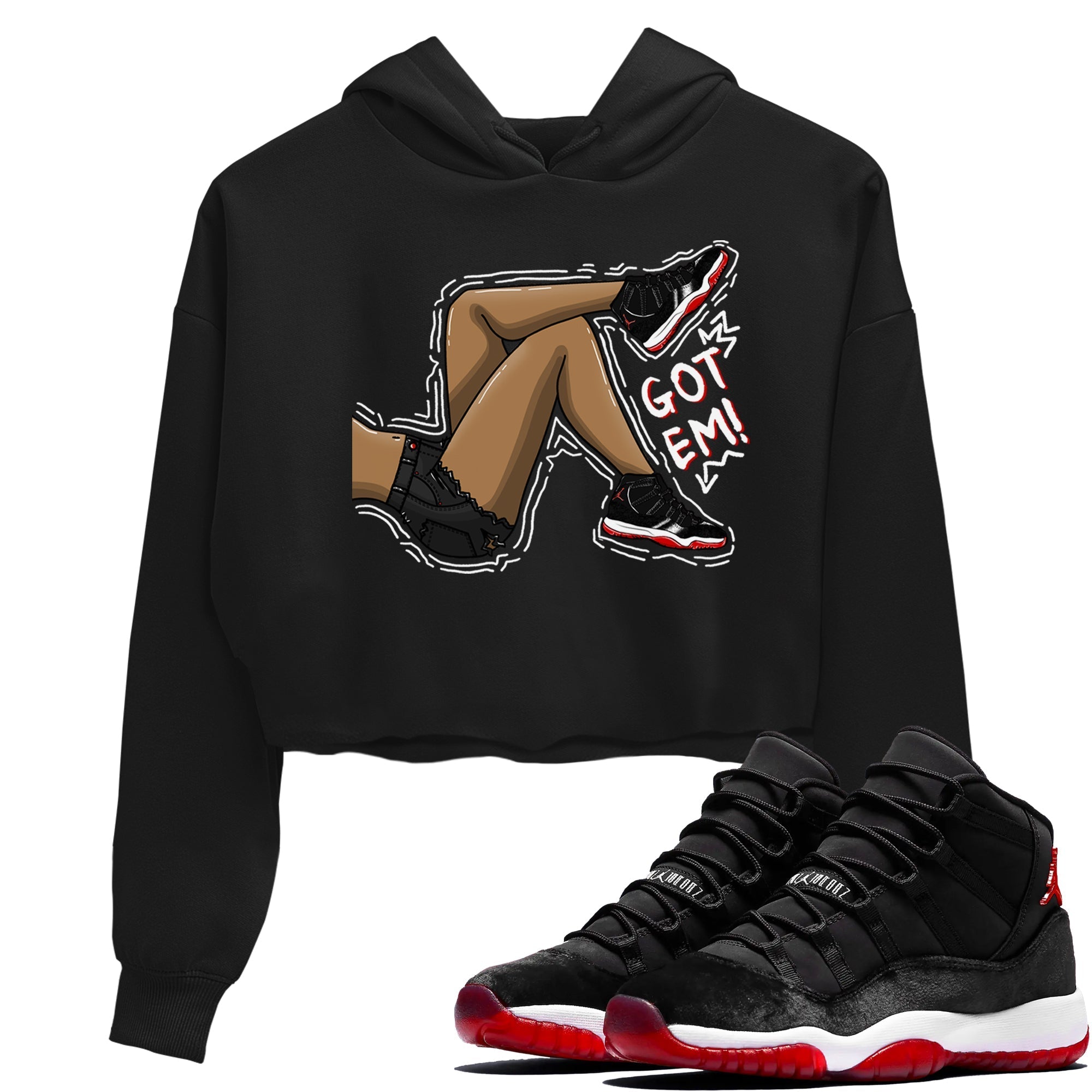 Got Em Legs snkmatch Women's Top - Air Jordan 11 Bred Velvet