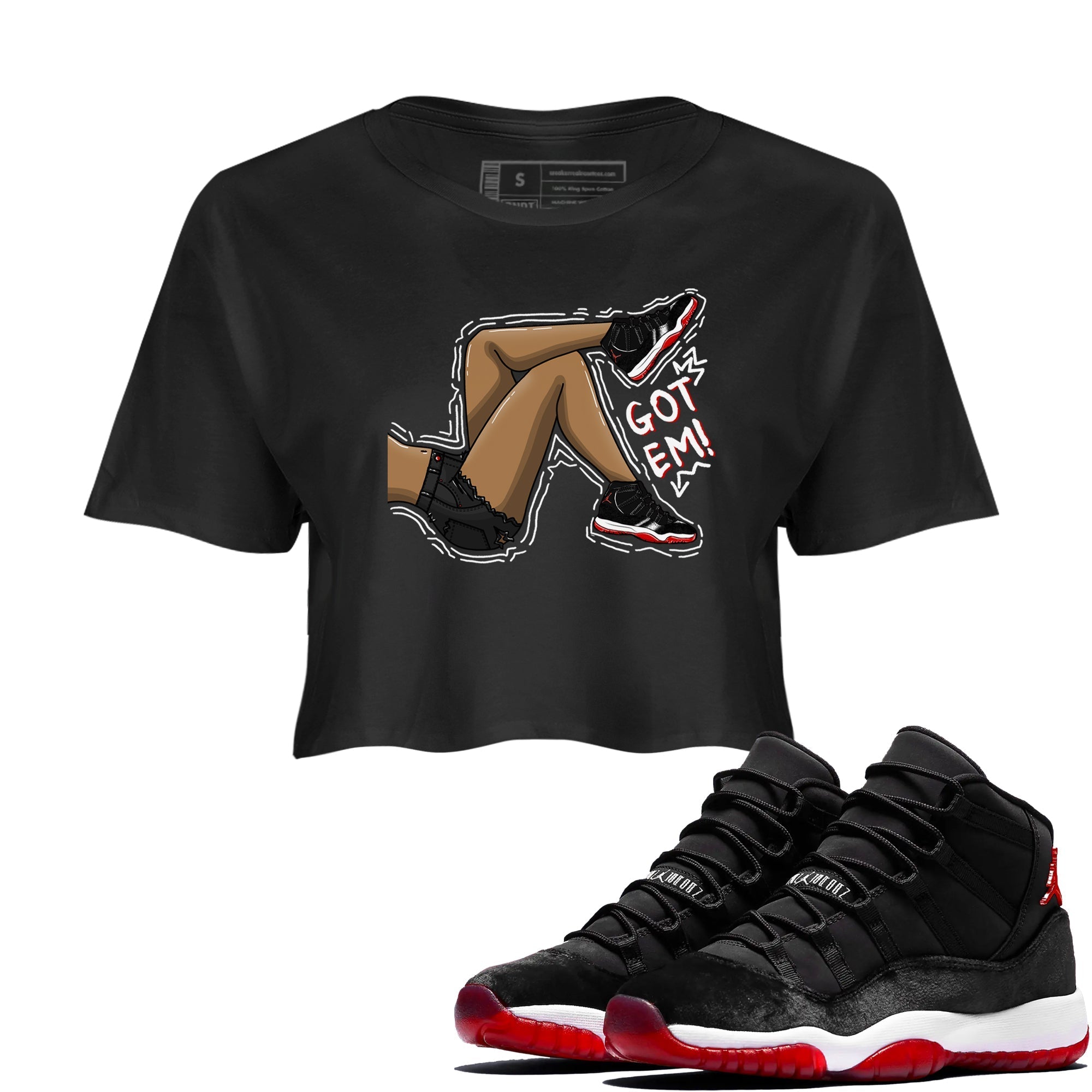 Got Em Legs snkmatch Women's Top - Air Jordan 11 Bred Velvet