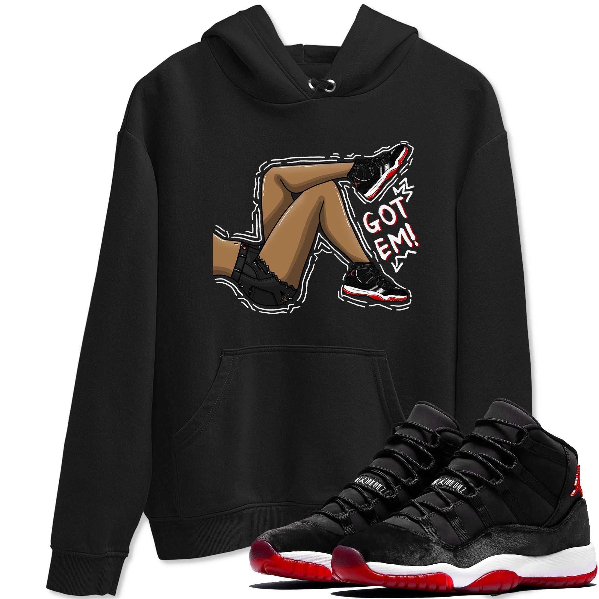 Got Em Legs snkmatch Tees - Air Jordan 11 Bred Velvet
