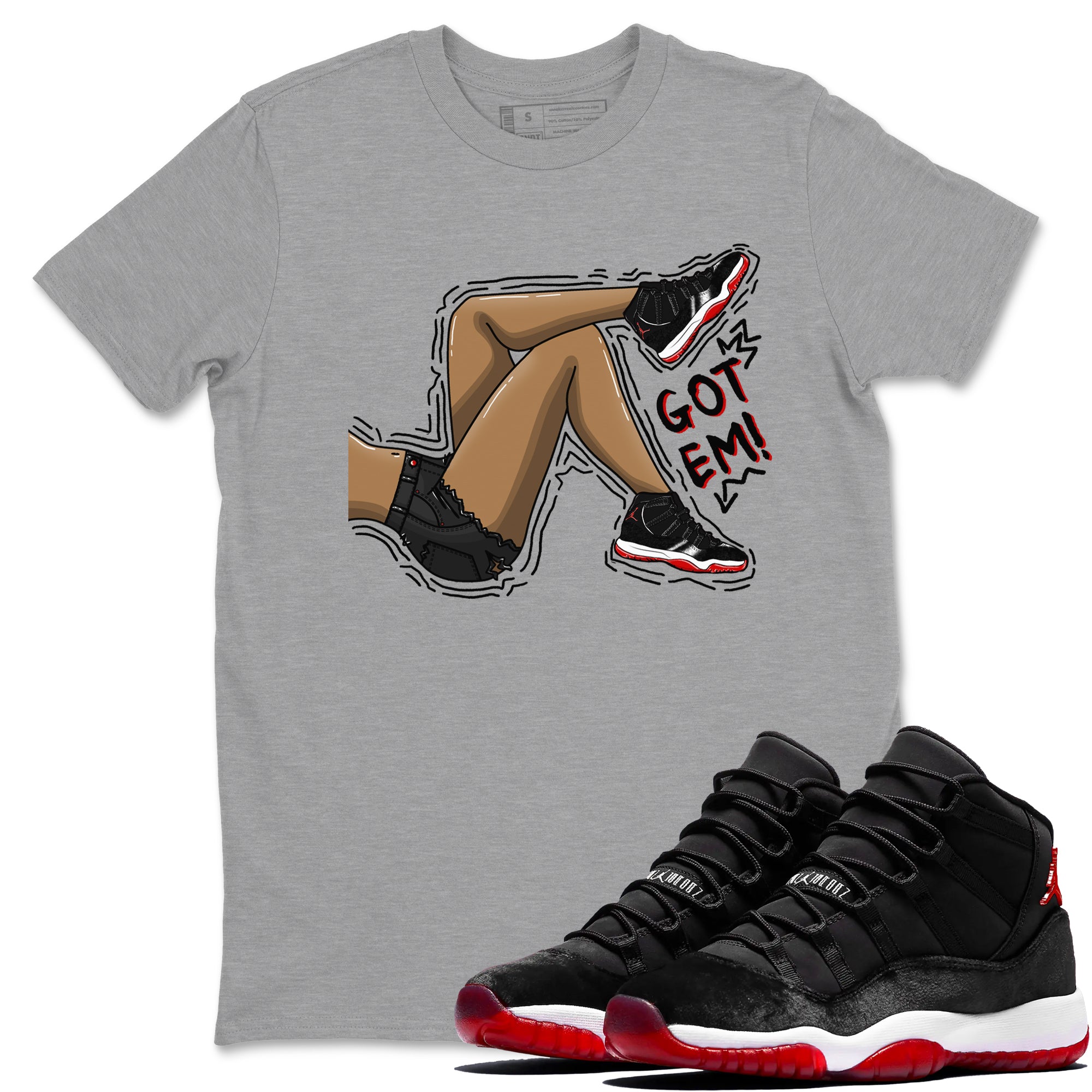 Got Em Legs snkmatch Tees - Air Jordan 11 Bred Velvet