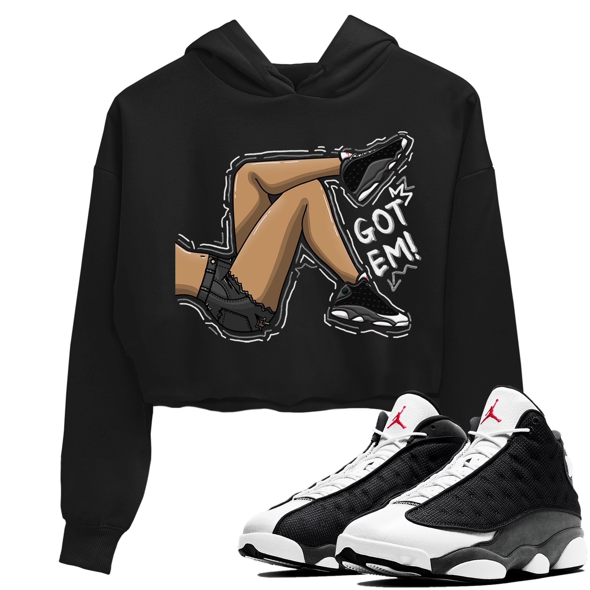 Got Em Legs Women's Tops - Air Jordan 13 Black Flint