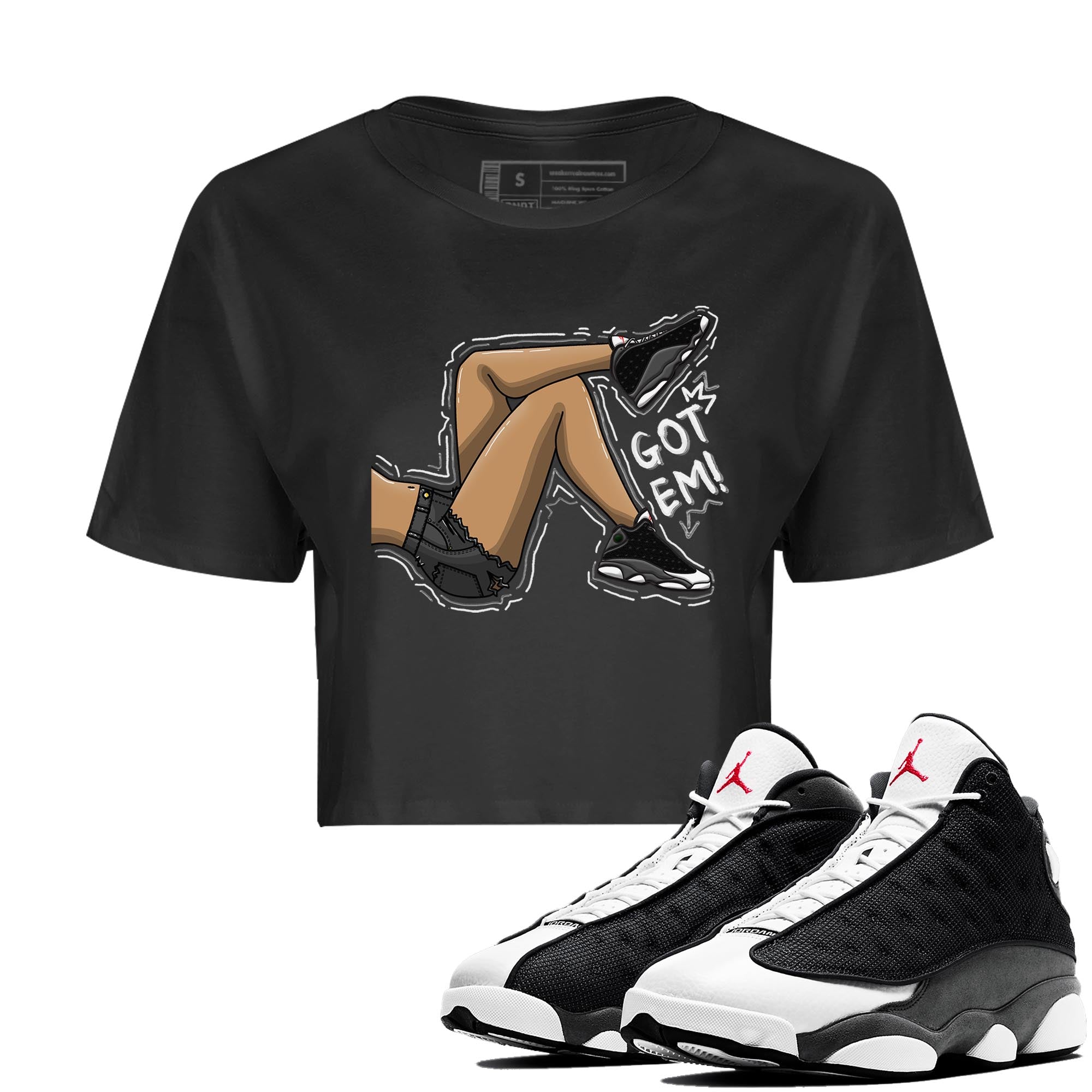 Got Em Legs Women's Tops - Air Jordan 13 Black Flint