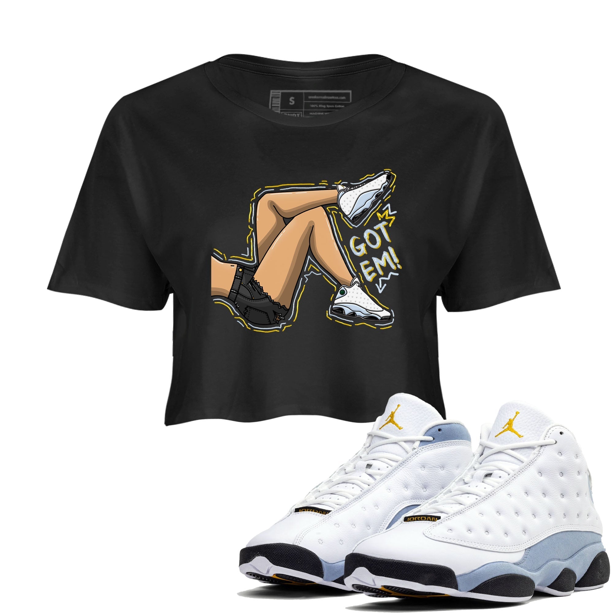 Got Em Legs snkmatch Women's Top - Air Jordan 13 Blue Grey
