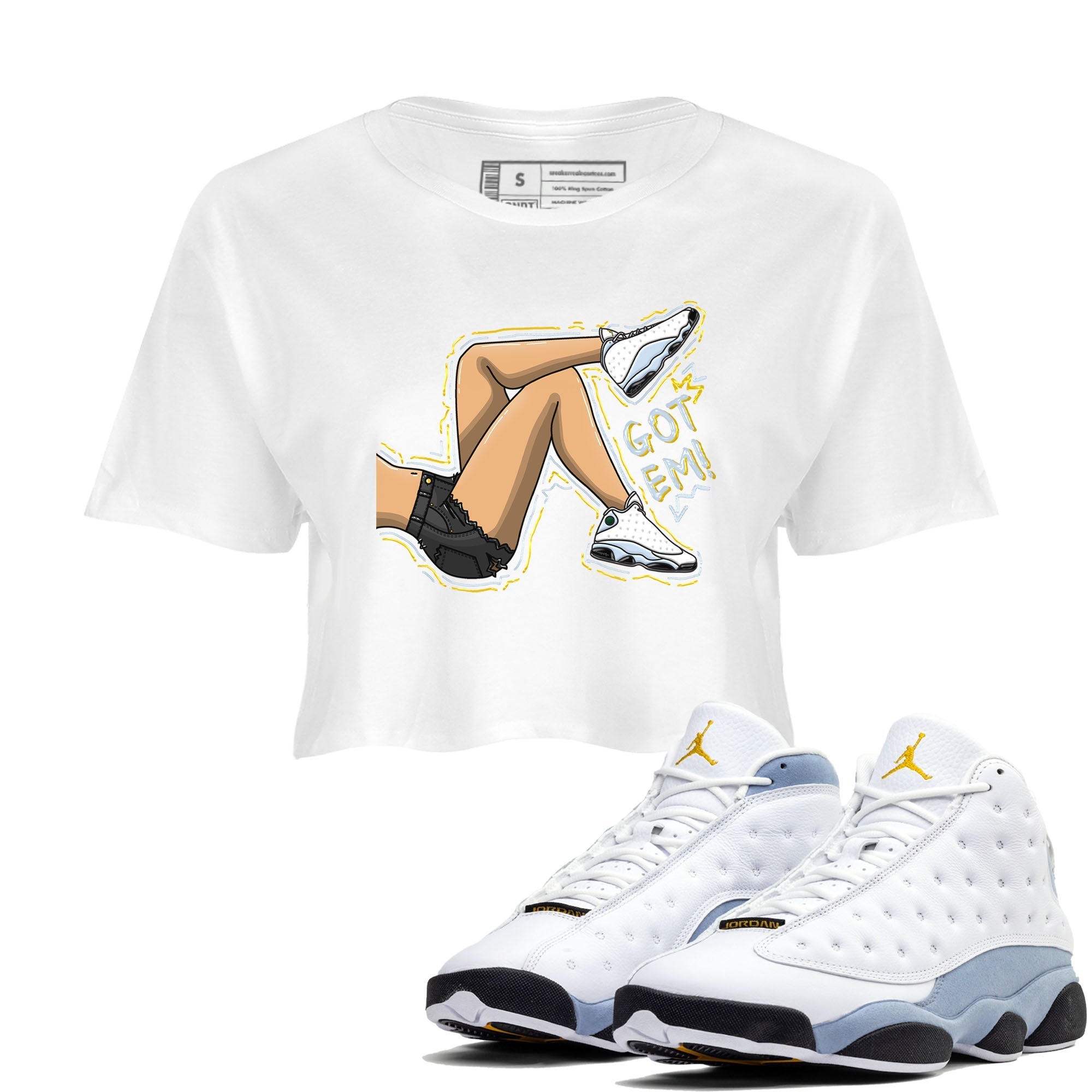 Got Em Legs snkmatch Women's Top - Air Jordan 13 Blue Grey