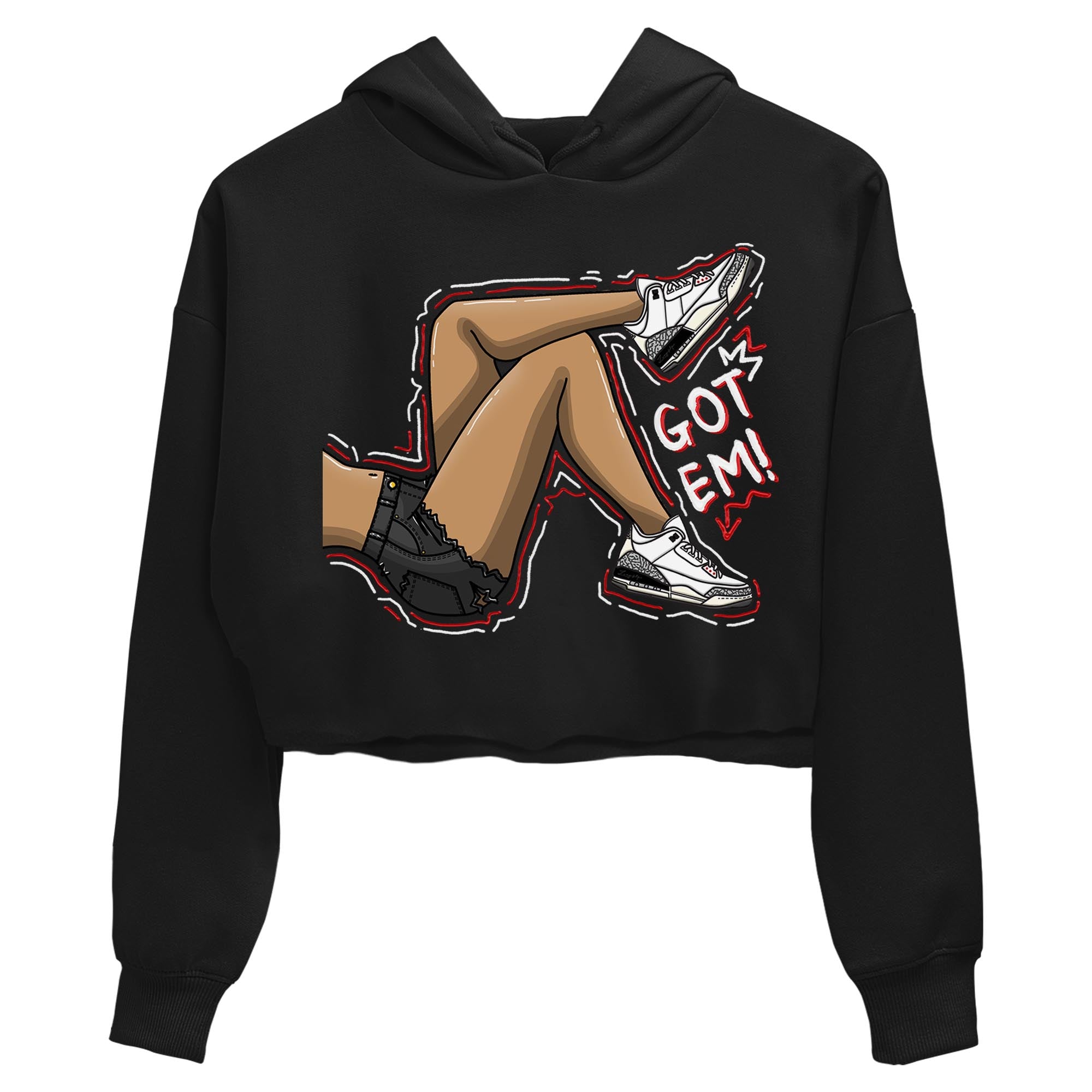 Got Em Legs Women's Tops - Air Jordan 3 White Cement