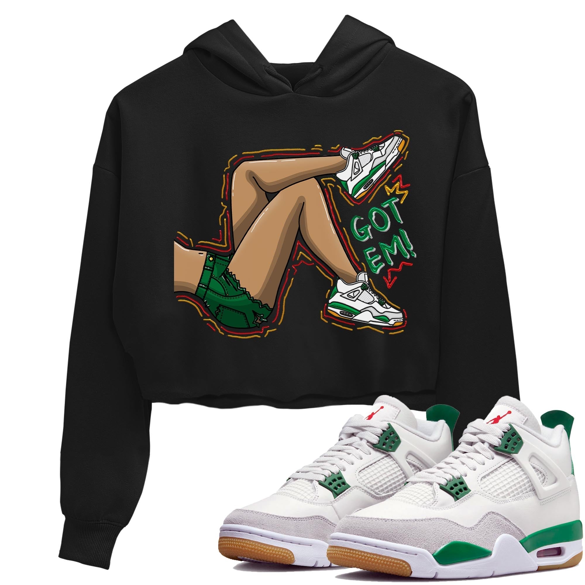 Got Em Legs Women's Tops - Air Jordan 4 Pine Green
