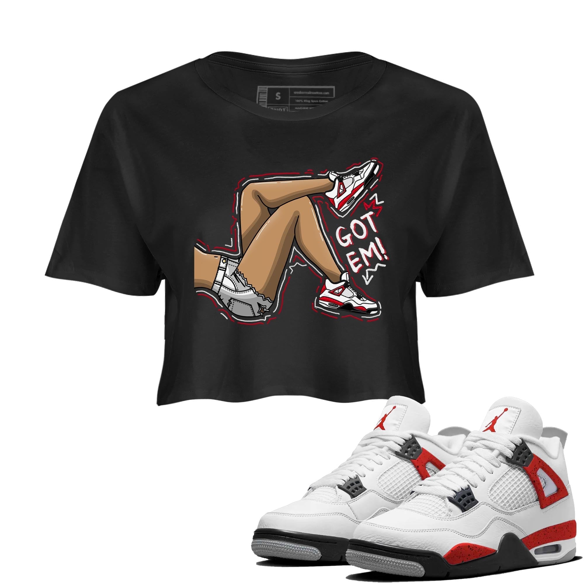 Got Em Legs snkmatch Women's Top - Air Jordan 4 Red Cement