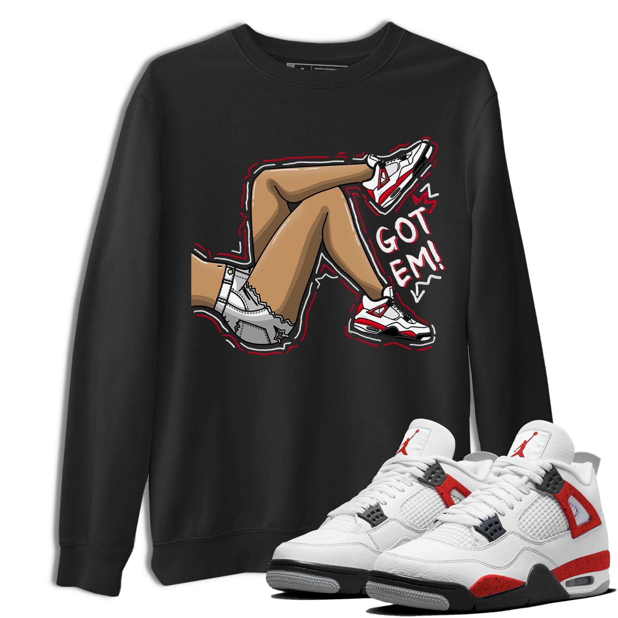 Got Em Legs snkmatch Tee - Air Jordan 4 Red Cement