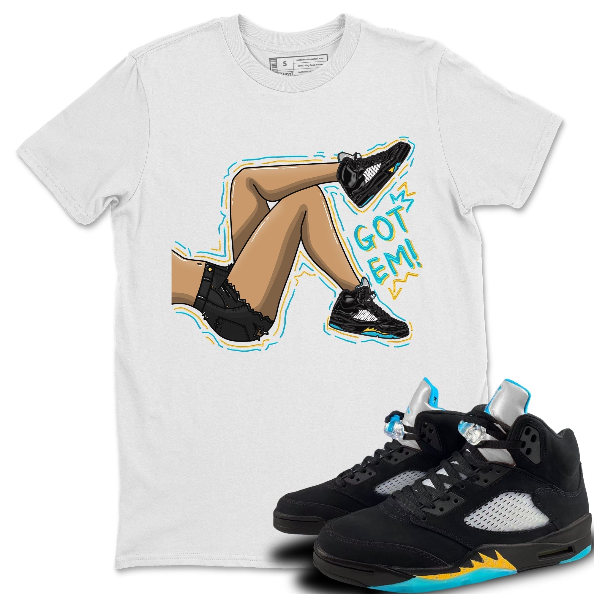 Got Em Legs Unisex Tops - Air Jordan 5 Aqua