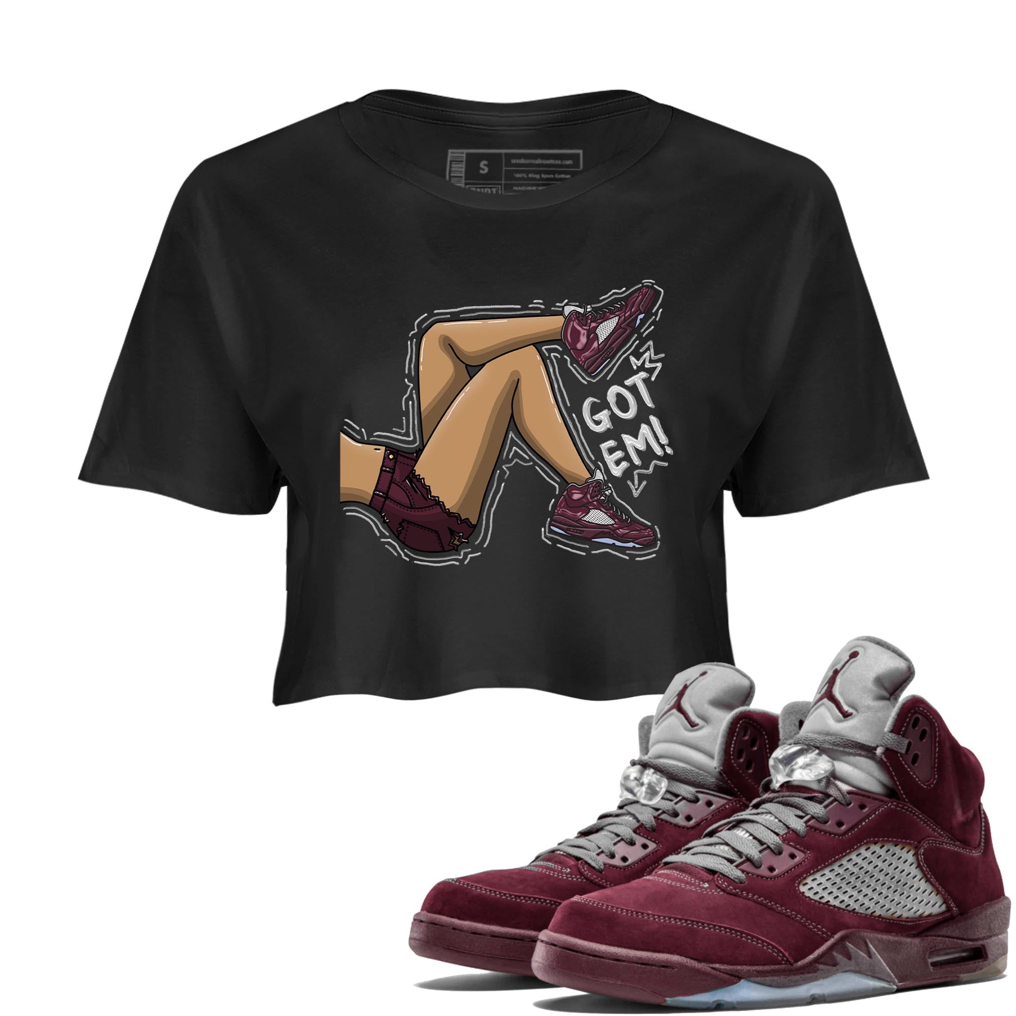Got Em Legs snkmatch Women's Top - Air Jordan 5 Burgundy