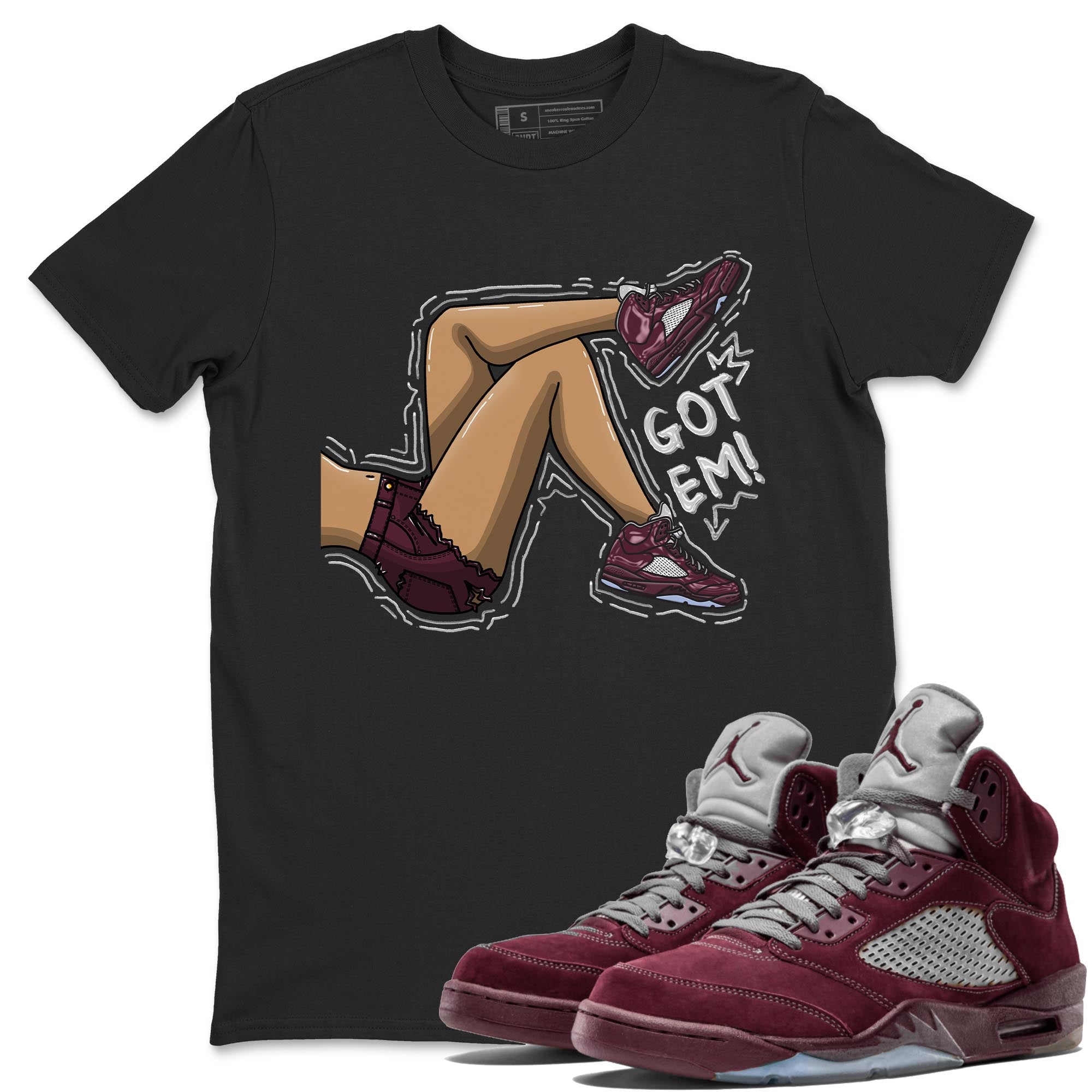 Got Em Legs snkmatch Tee - Air Jordan 5 Burgundy