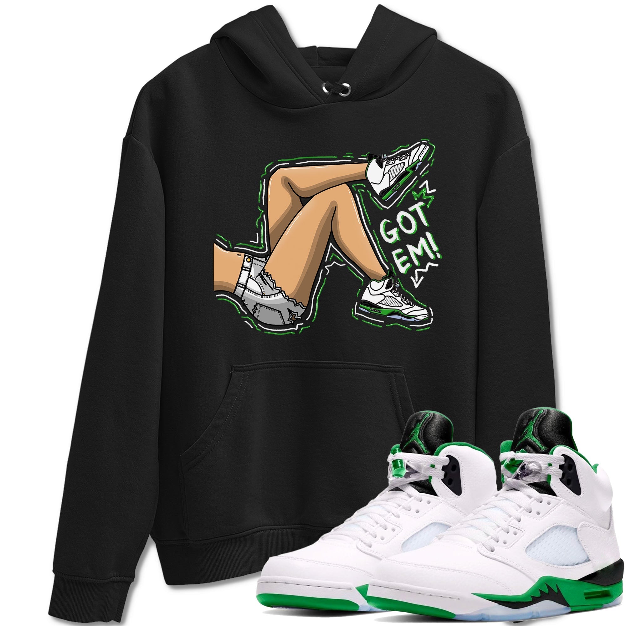 Got Em Legs snkmatch Tees - Air Jordan 5 Lucky Green