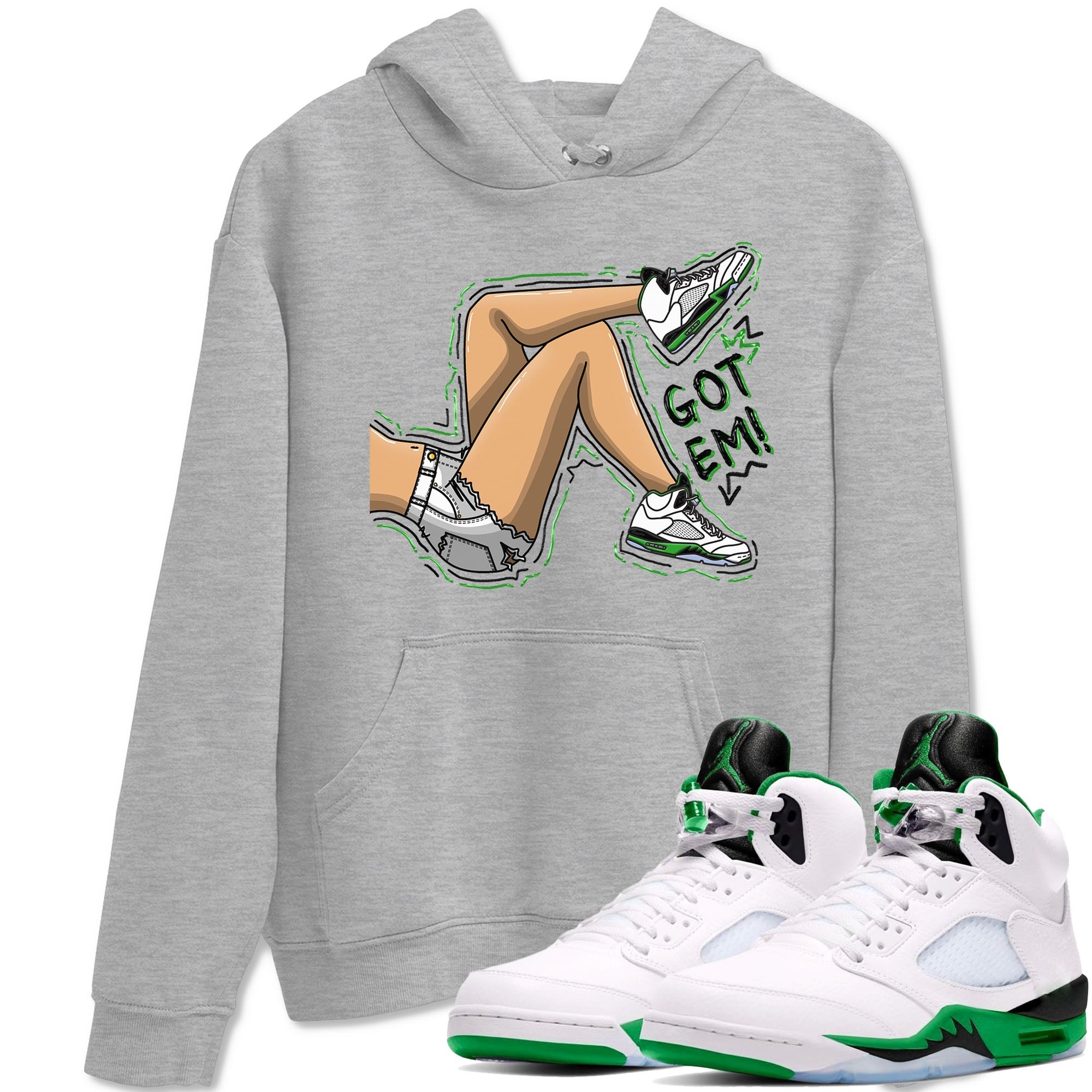 Got Em Legs snkmatch Tees - Air Jordan 5 Lucky Green