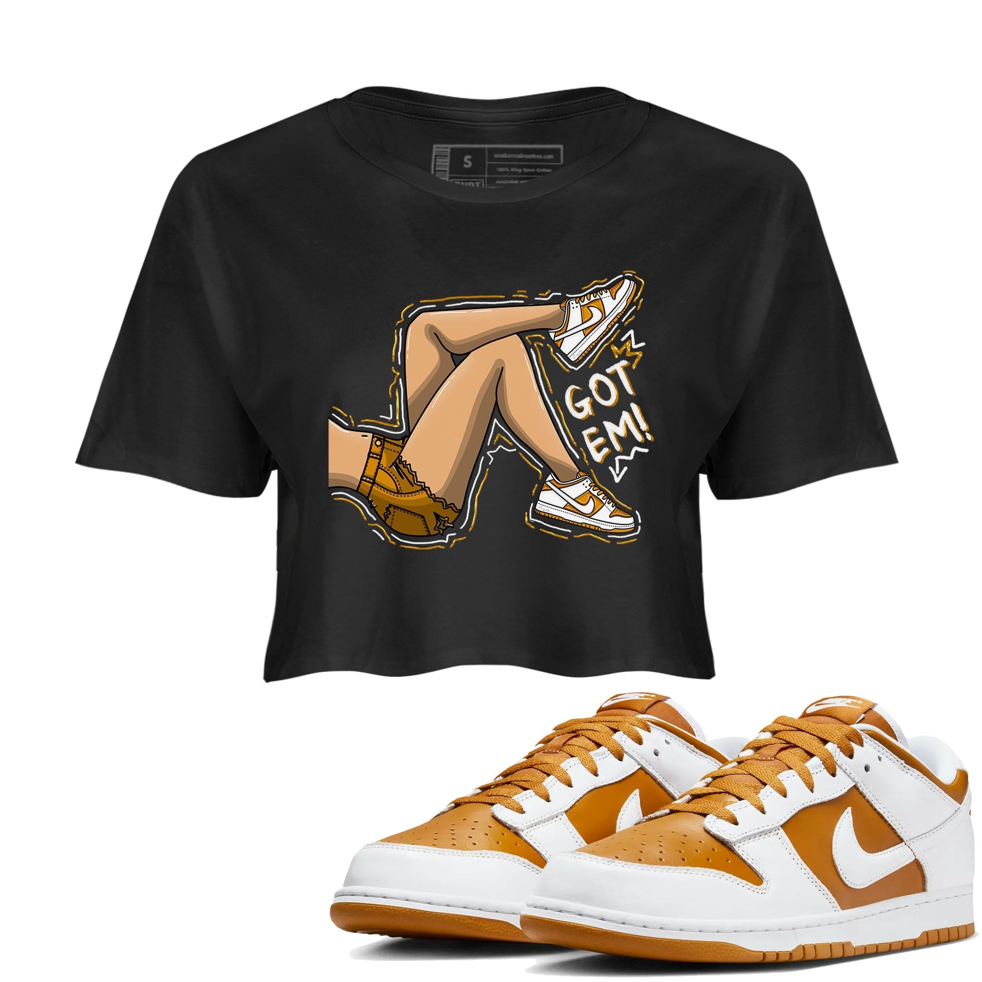 Got Em Legs snkmatch Tees Crop Top - Dunk Dark Curry