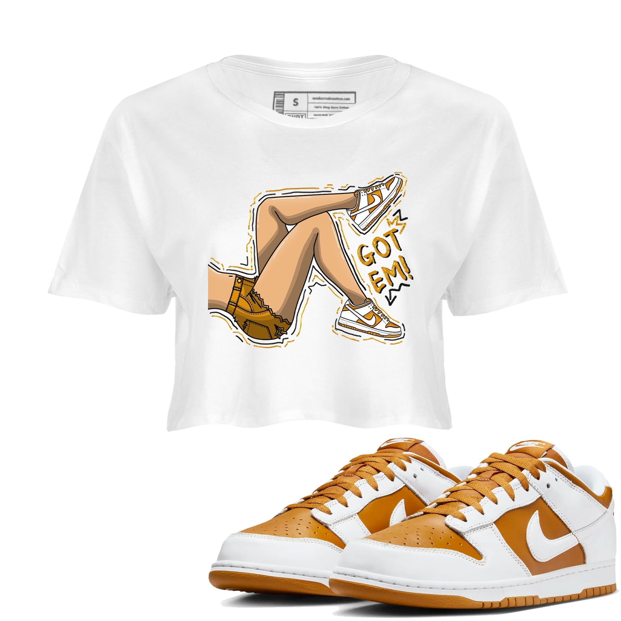 Got Em Legs snkmatch Tees Crop Top - Dunk Dark Curry