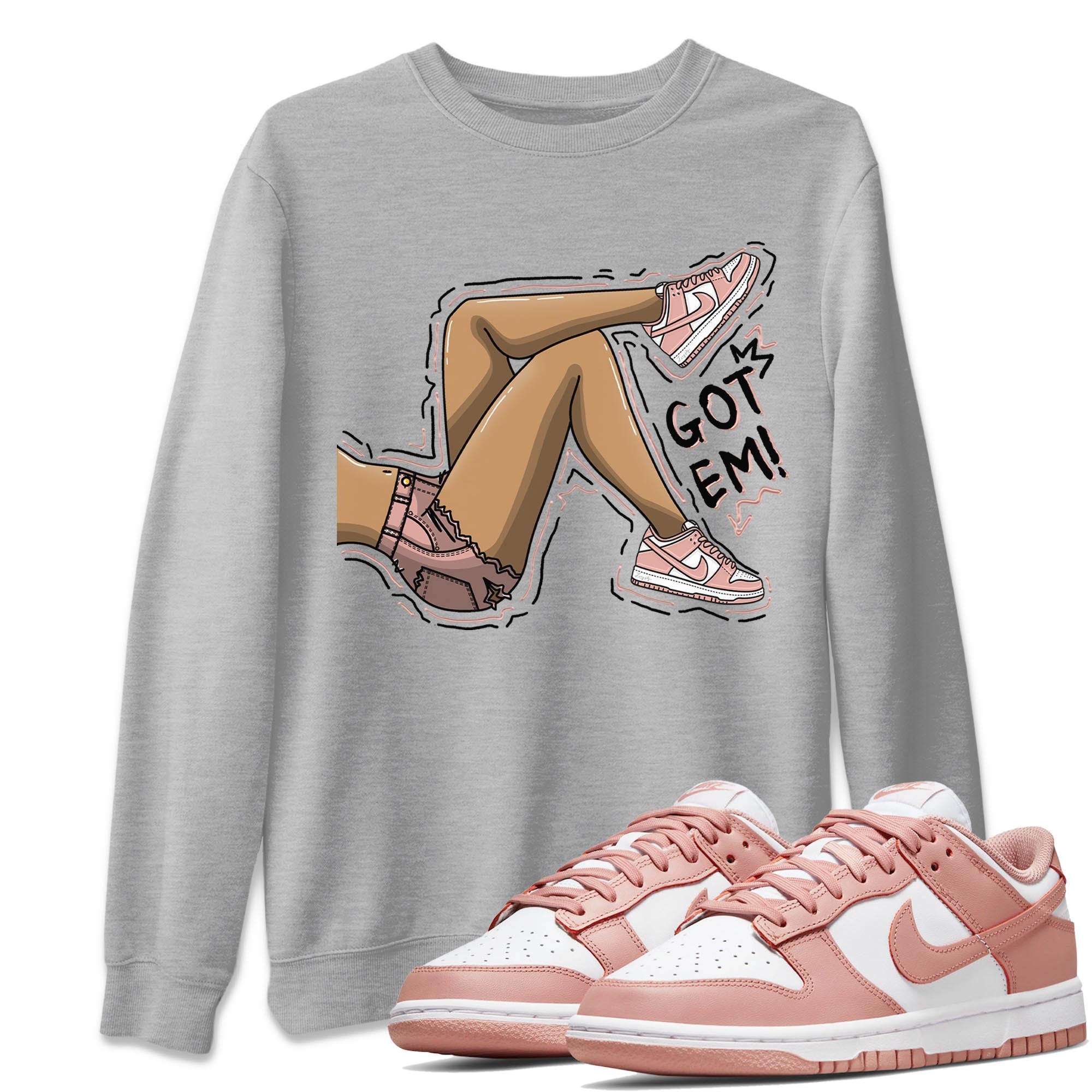 Got Em Legs snkmatch Tee - Dunk Rose Whisper