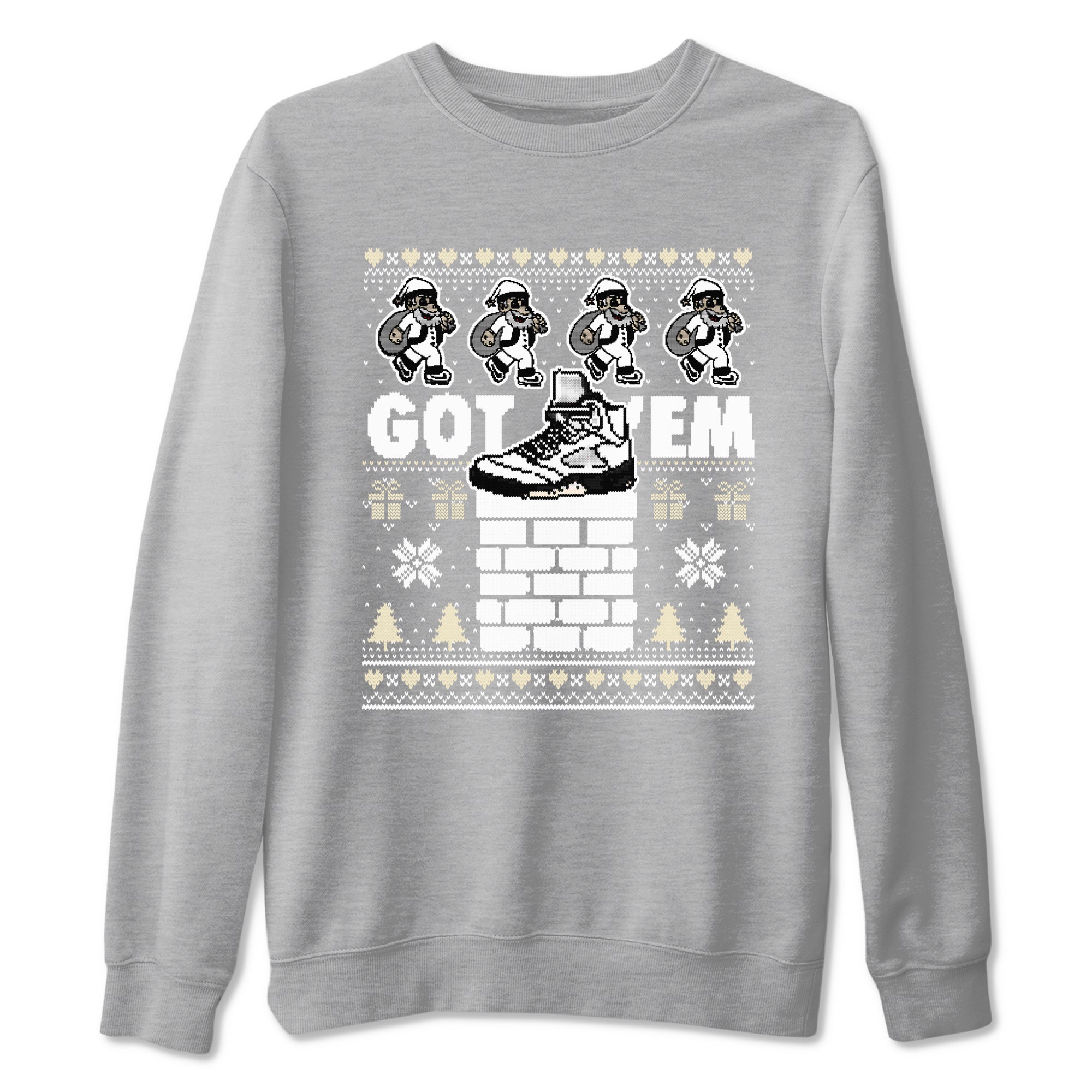 Got' em Santa snkmatch Tees - Air Jordan 5 White Black