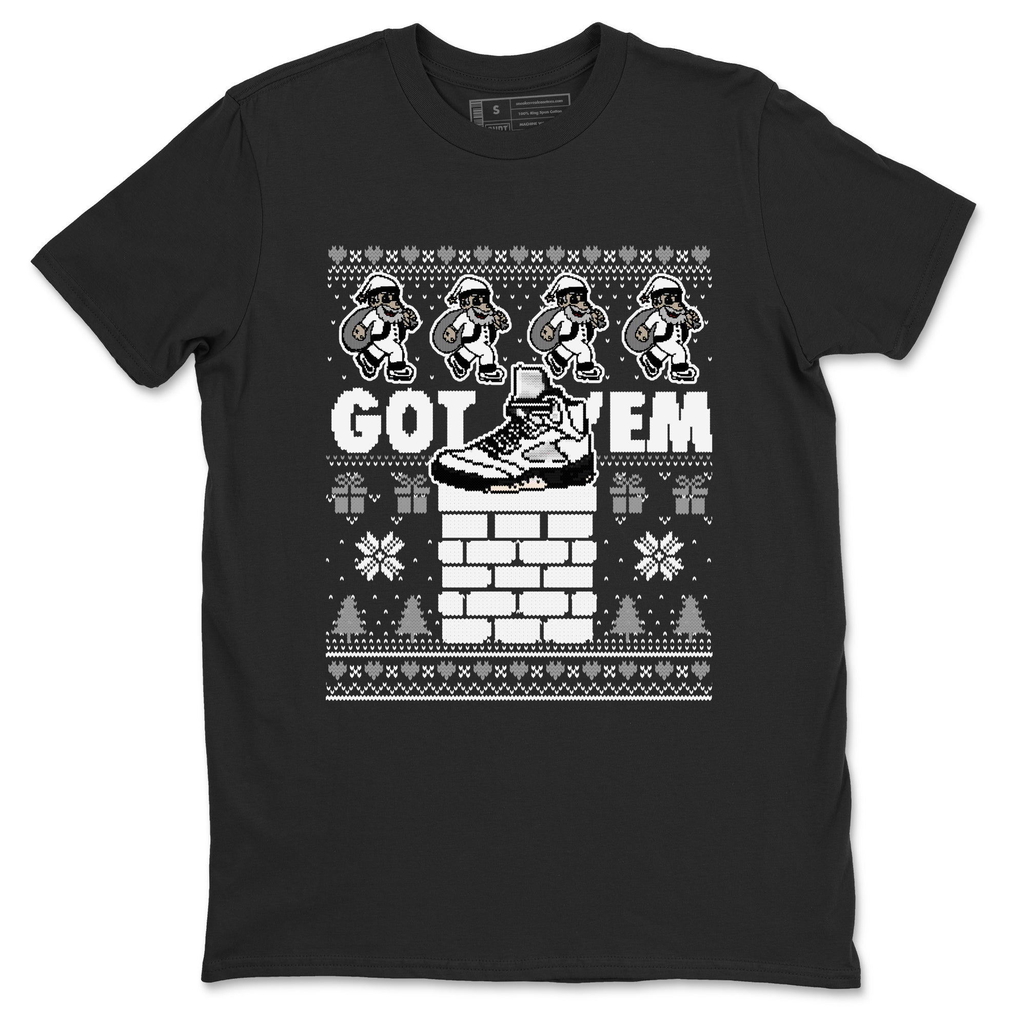 Got' em Santa snkmatch Tees - Air Jordan 5 White Black