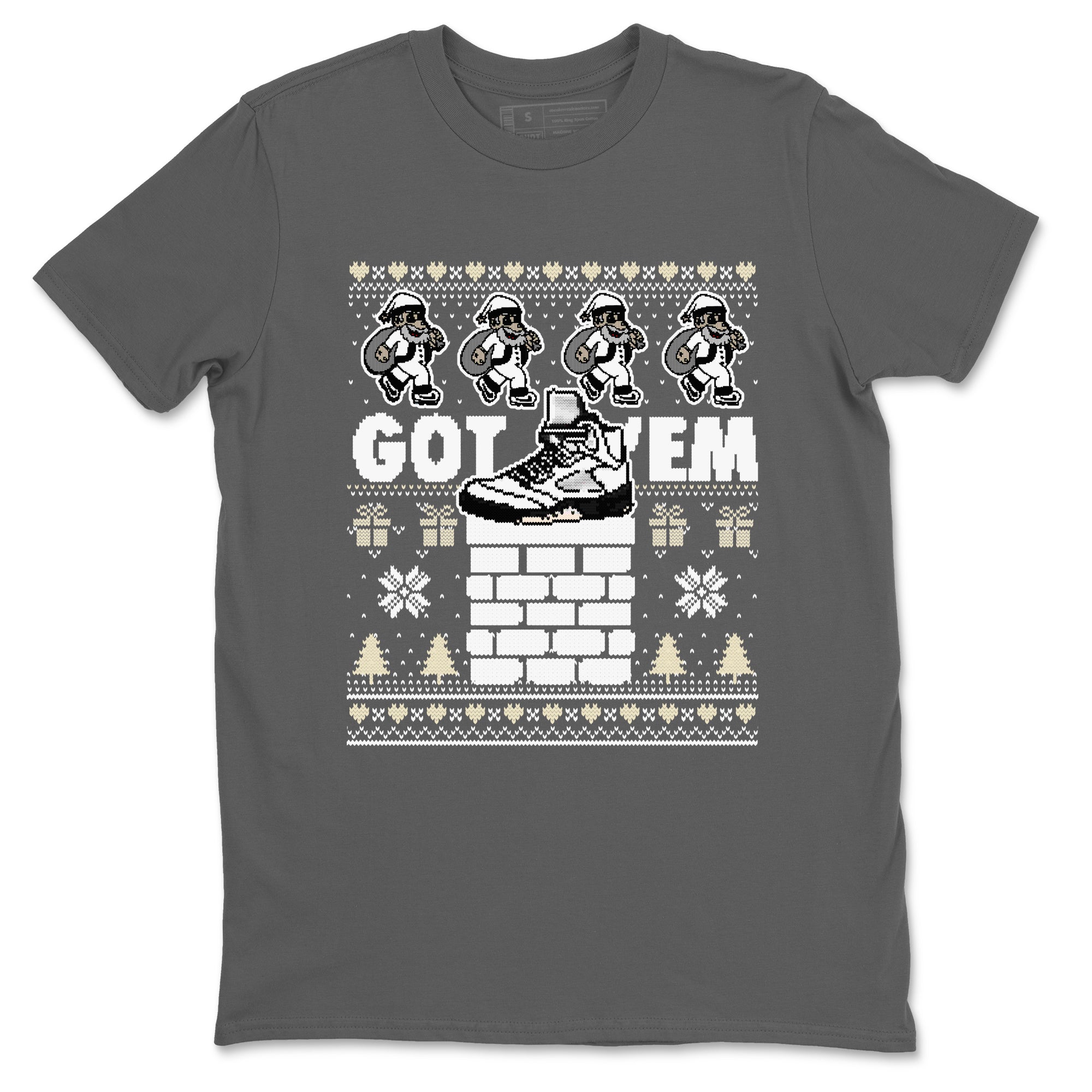 Got' em Santa snkmatch Tees - Air Jordan 5 White Black