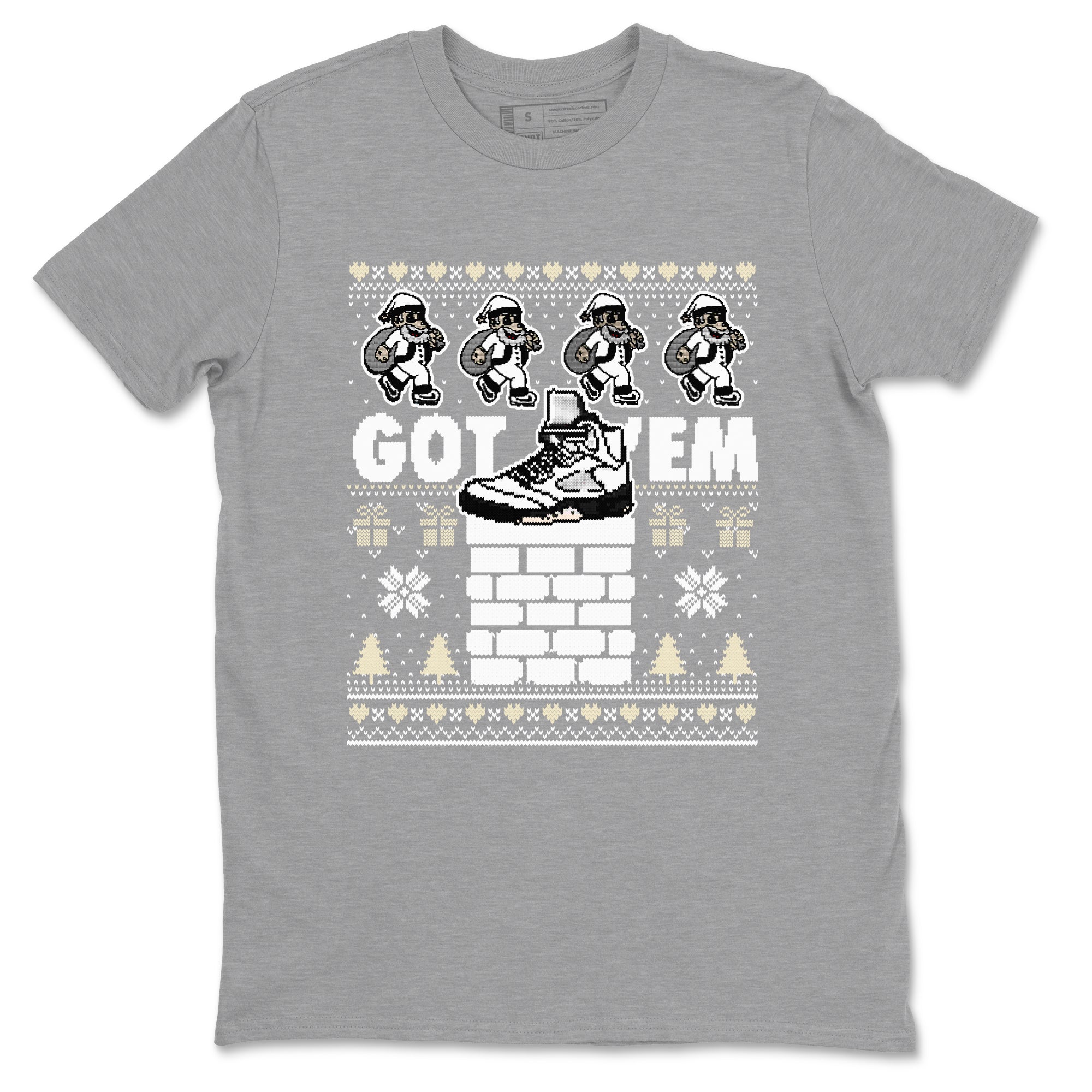 Got' em Santa snkmatch Tees - Air Jordan 5 White Black