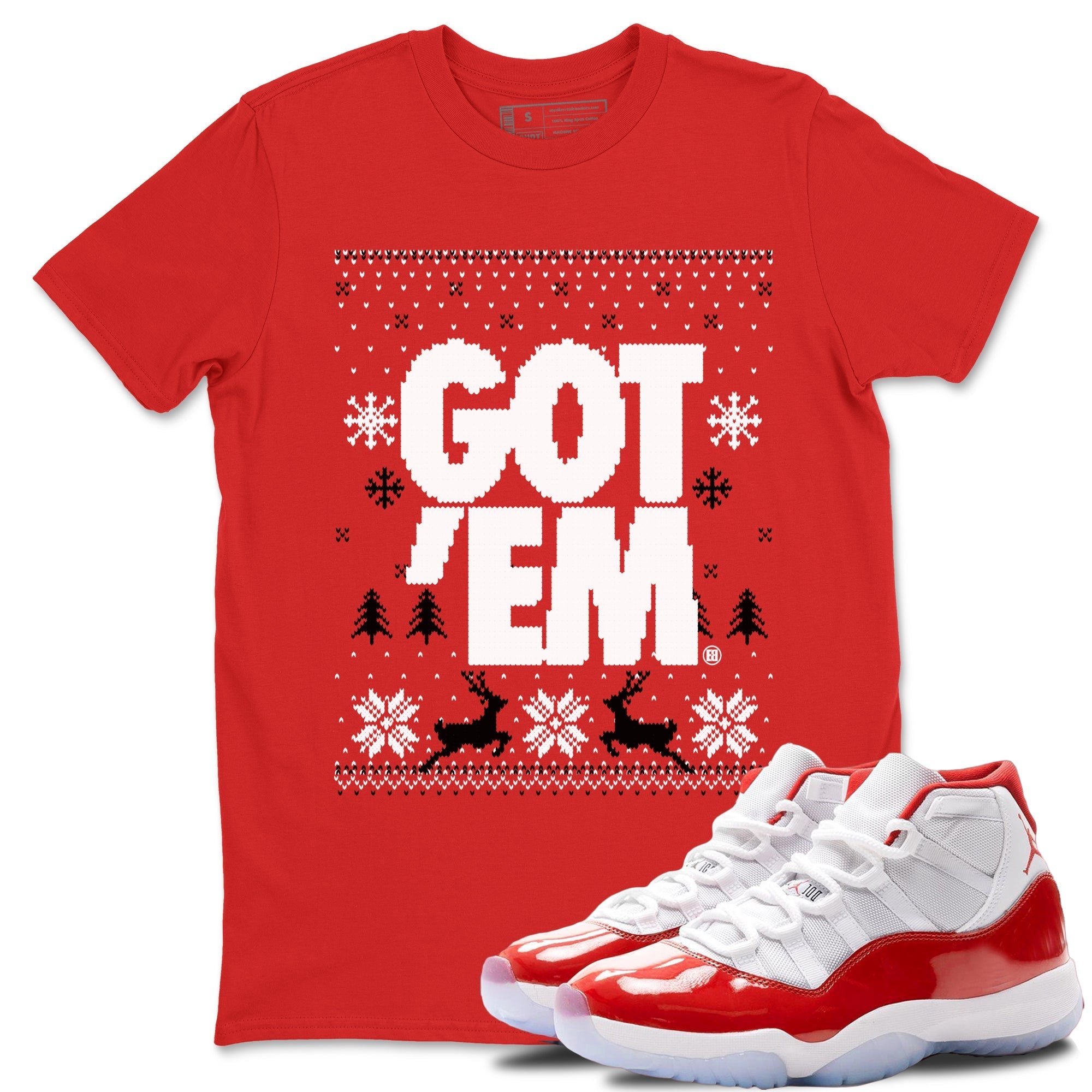 Got Em Ugly Sweater snkmatch Tees - Air Jordan 11 Cherry