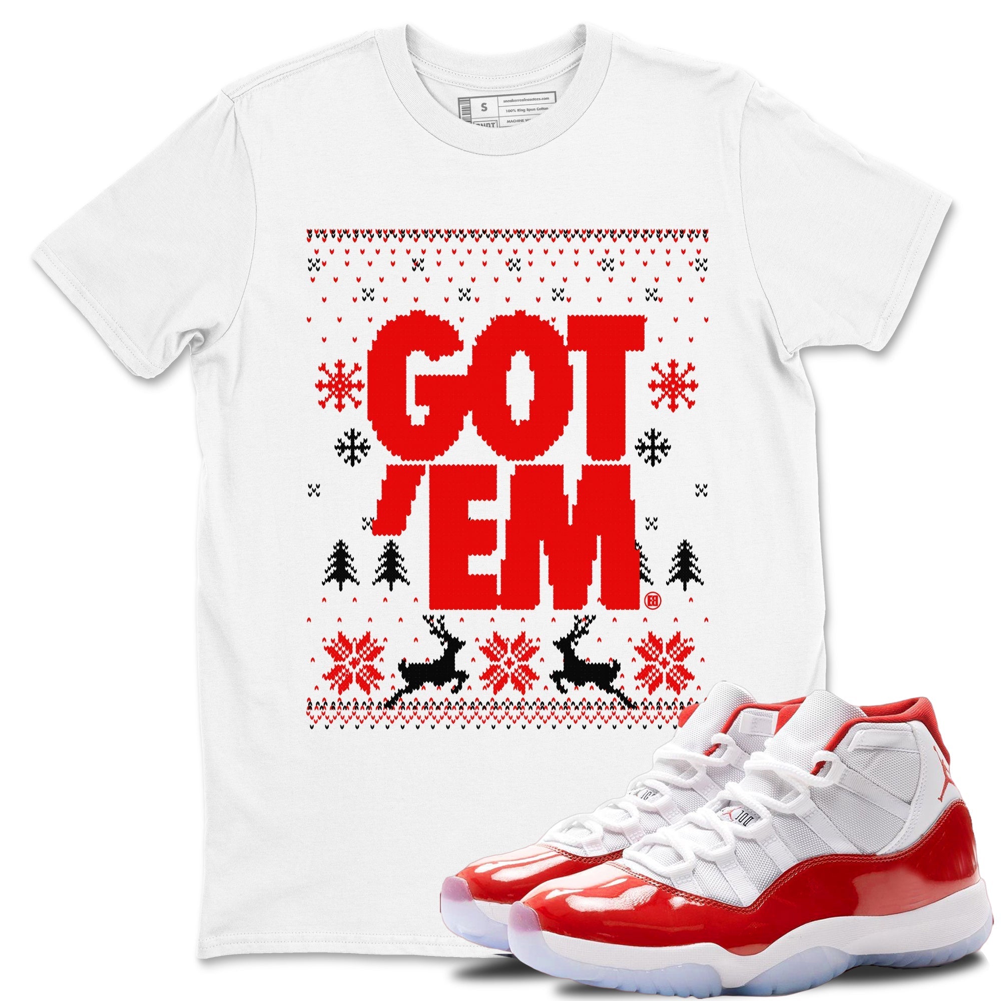 Got Em Ugly Sweater snkmatch Tees - Air Jordan 11 Cherry