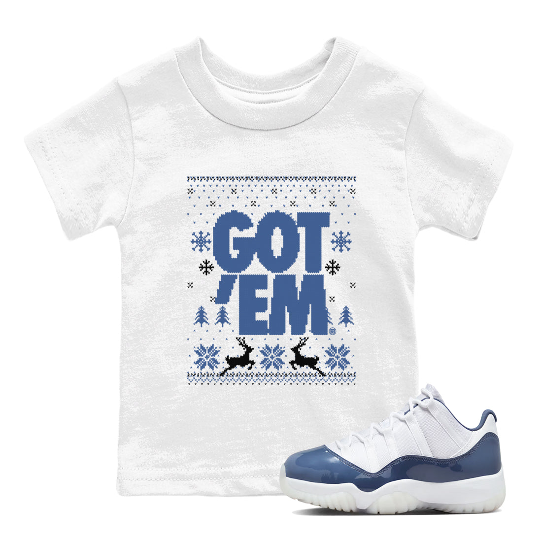 Got Em Ugly Sweater snkmatch Tees Kids - Air Jordan 11 Diffused Blue