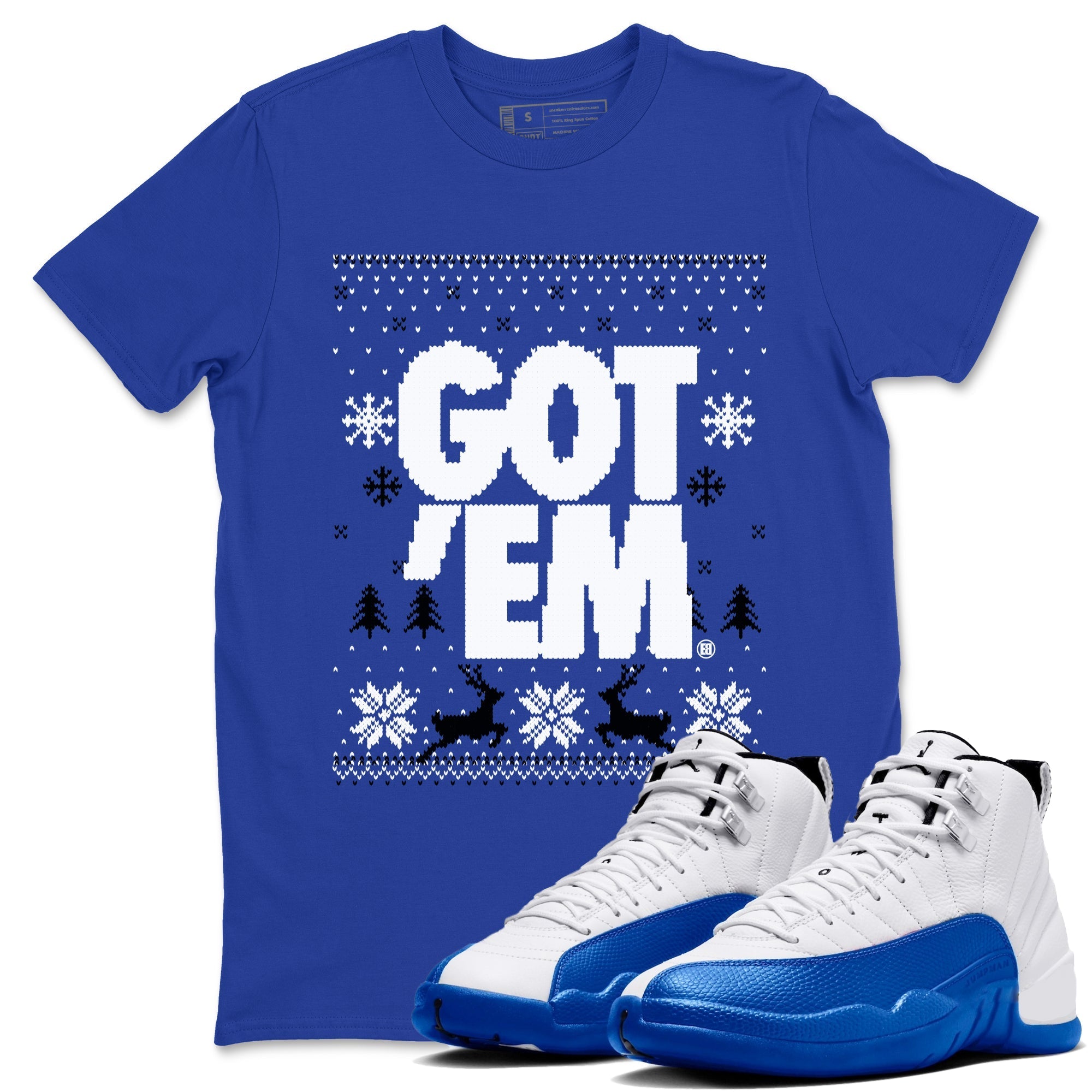 Got Em Ugly Sweater snkmatch Tees - Air Jordan 12 Blueberry