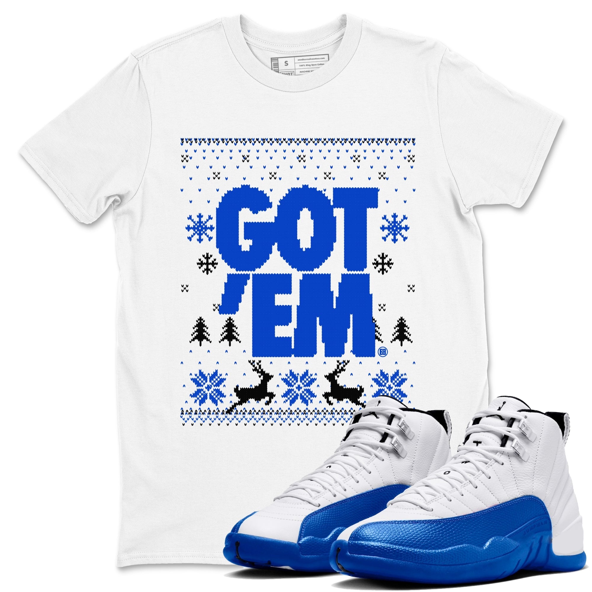 Got Em Ugly Sweater snkmatch Tees - Air Jordan 12 Blueberry