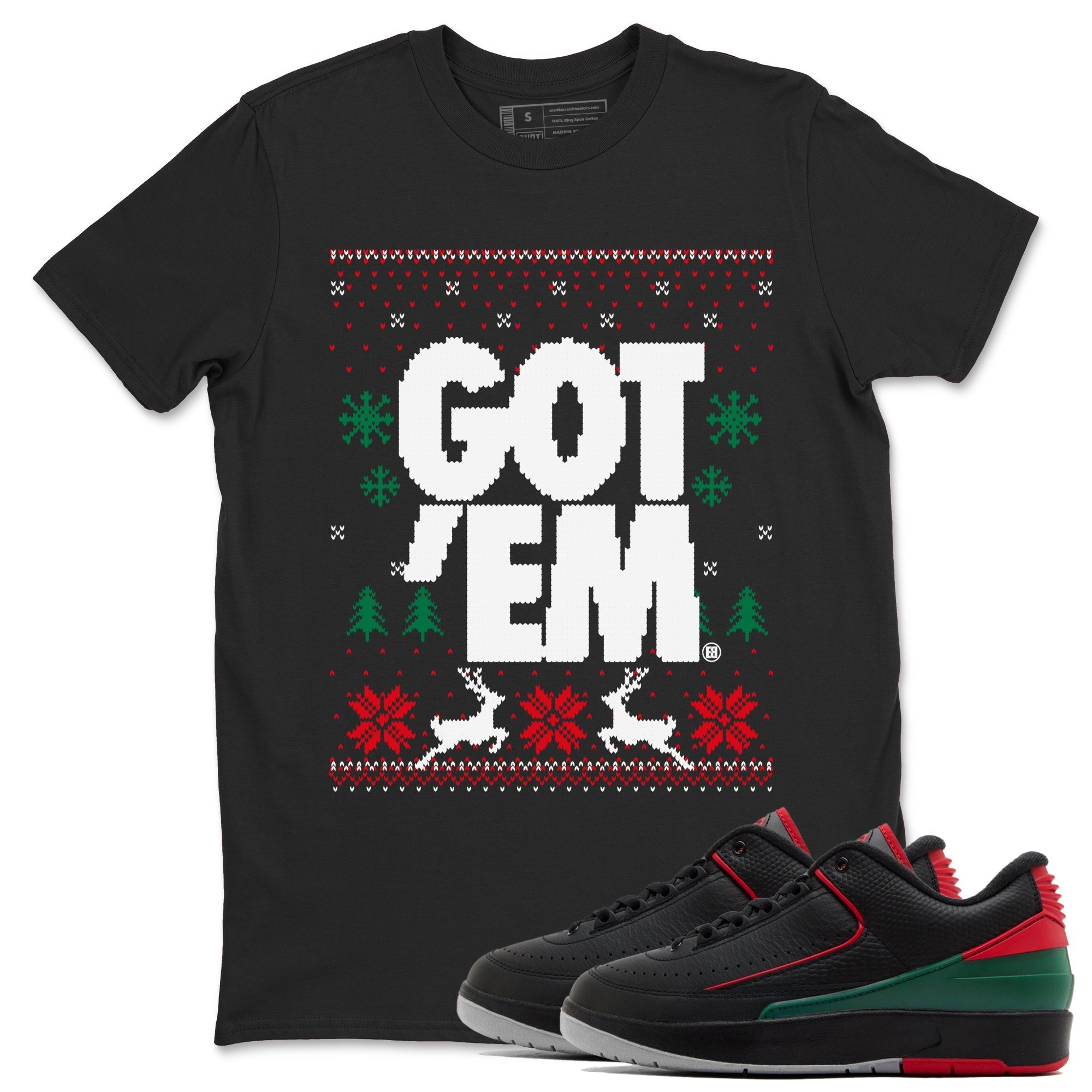 Got Em Ugly Sweater snkmatch Tees - Air Jordan 2 Christmas