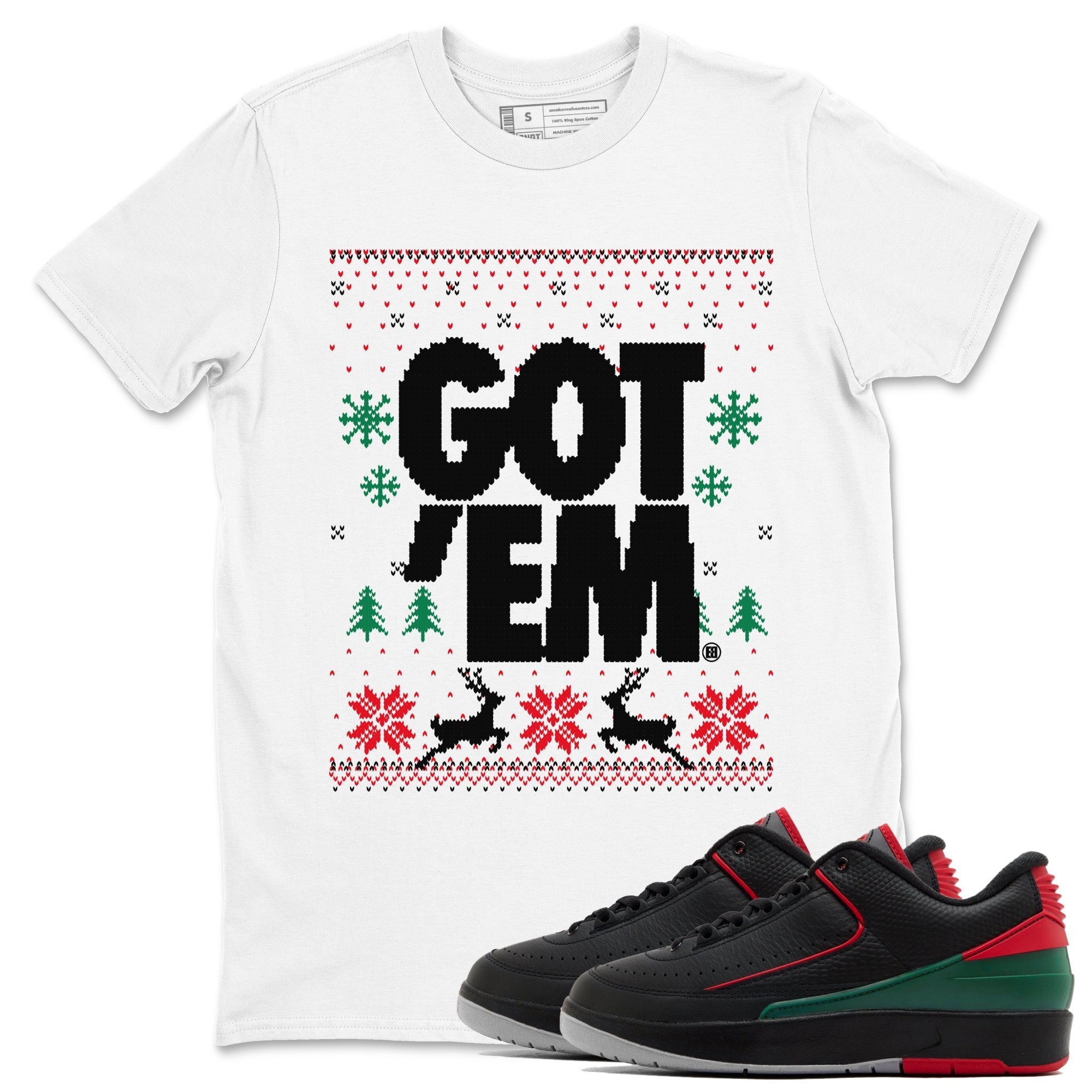 Got Em Ugly Sweater snkmatch Tees - Air Jordan 2 Christmas