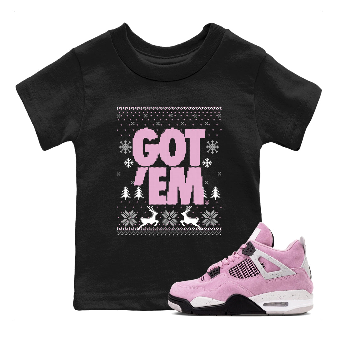 Got Em Ugly Sweater snkmatch Tees Kids - Air Jordan 4 Orchid