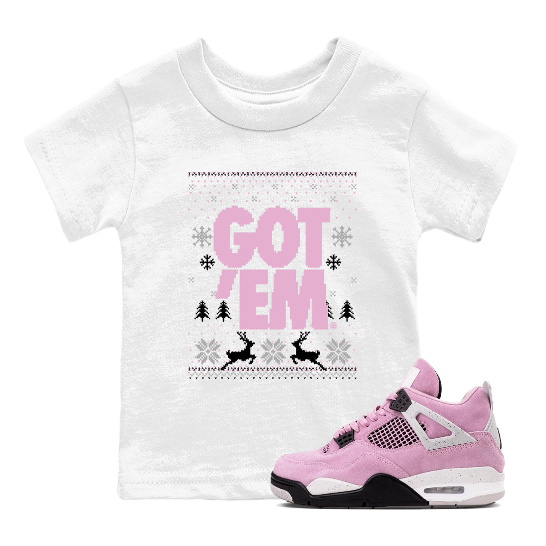 Got Em Ugly Sweater snkmatch Tees Kids - Air Jordan 4 Orchid