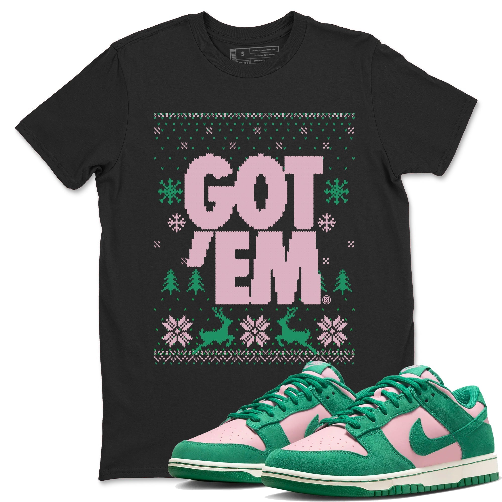 Got Em Ugly Sweater snkmatch Tees - Dunk Medium Soft Pink Malachite