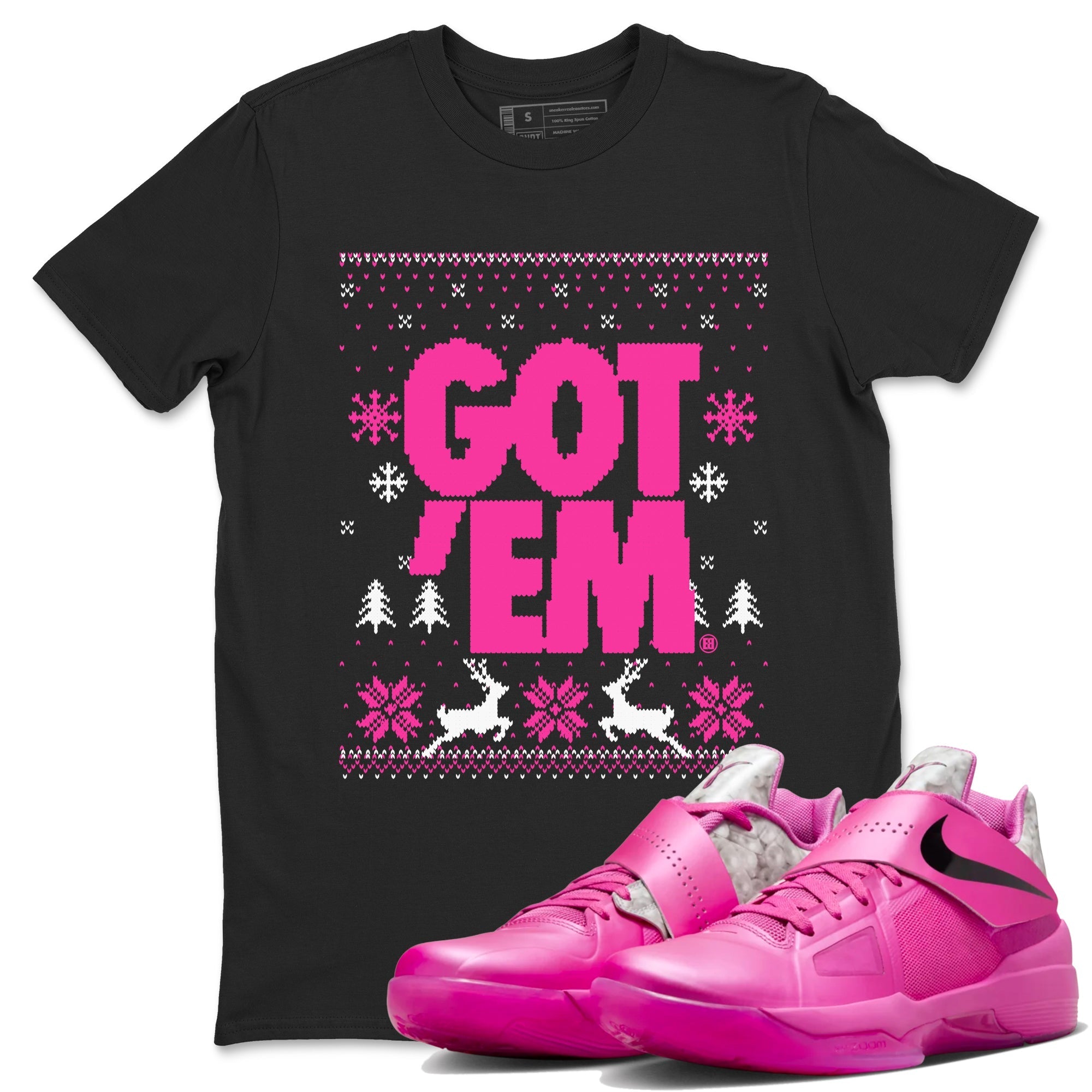 Got Em Ugly Sweater snkmatch Tees - Nike KD 4 Aunt Pearl