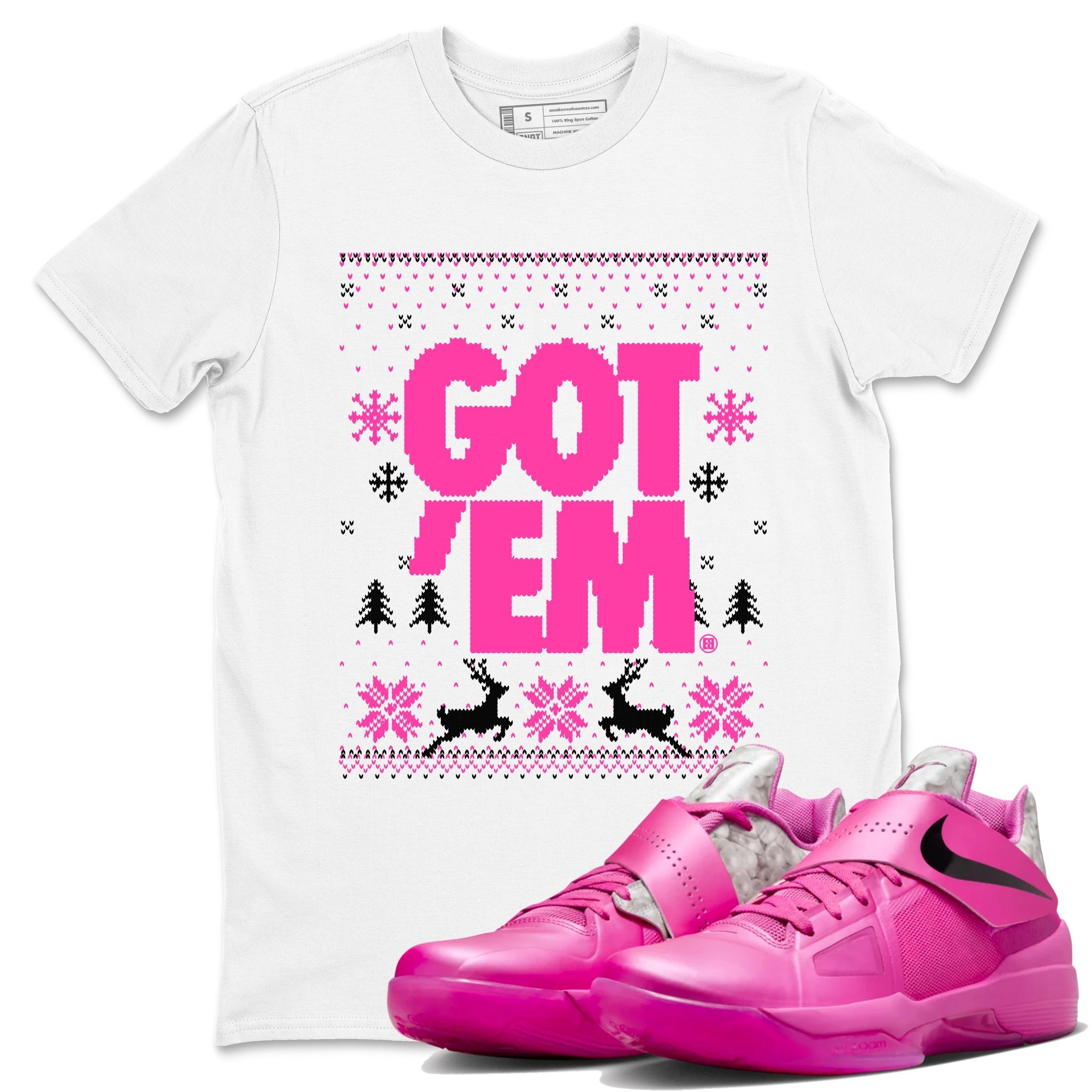 Got Em Ugly Sweater snkmatch Tees - Nike KD 4 Aunt Pearl