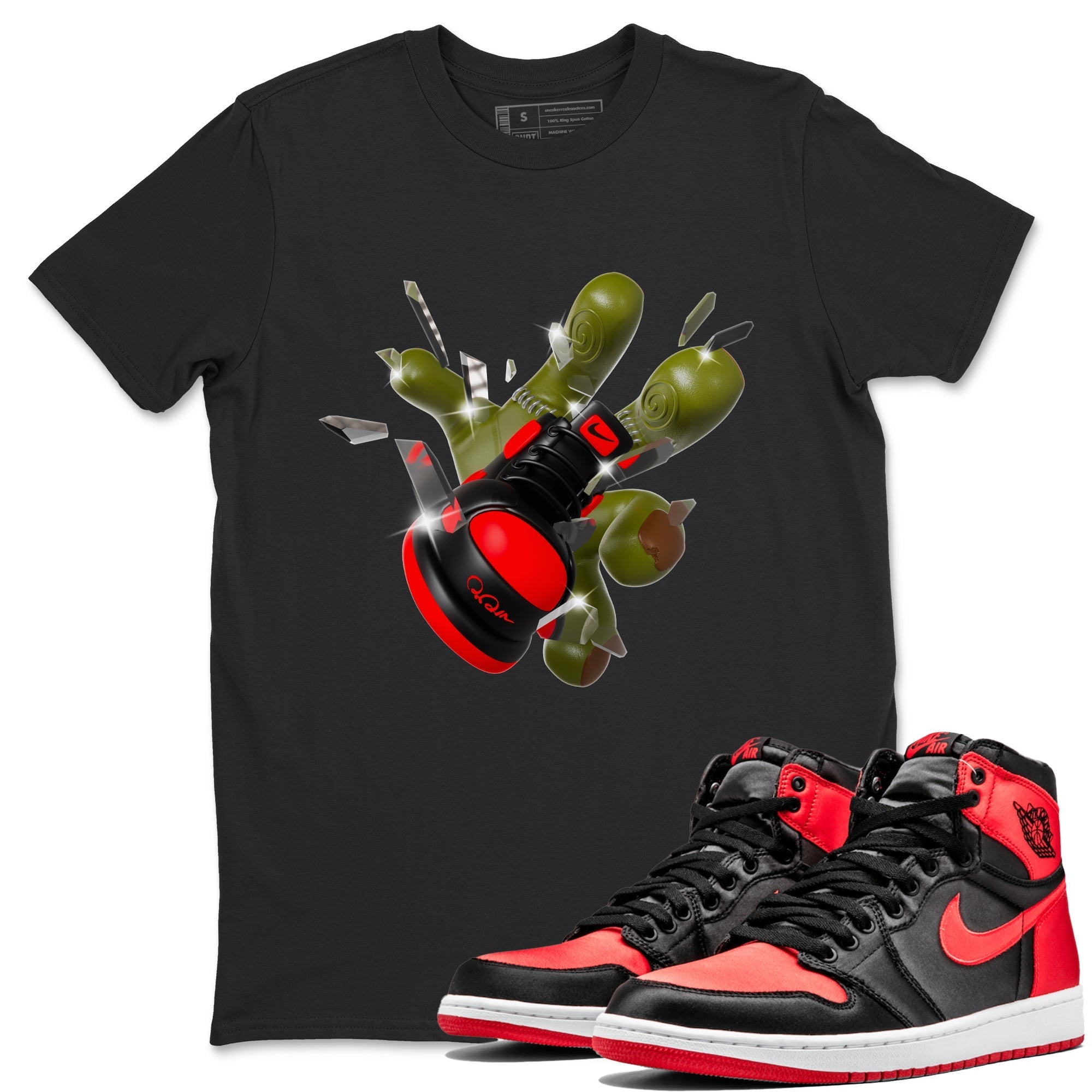 Got Em Zombie Hand snkmatch Tee - Air Jordan 1 Satin Bred
