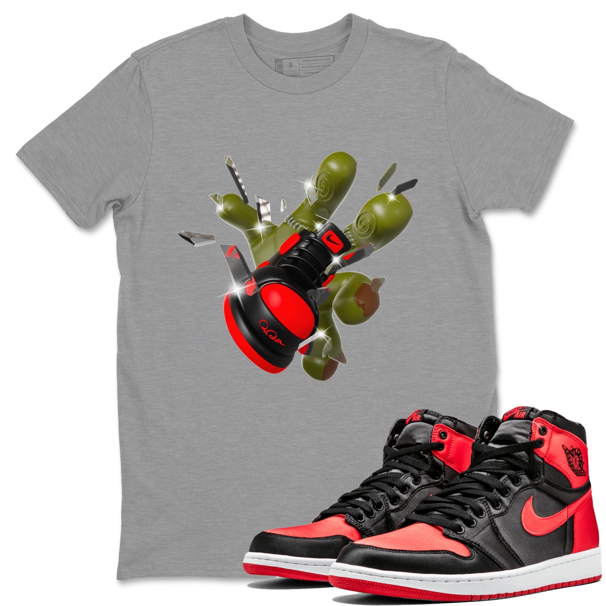 Got Em Zombie Hand snkmatch Tee - Air Jordan 1 Satin Bred